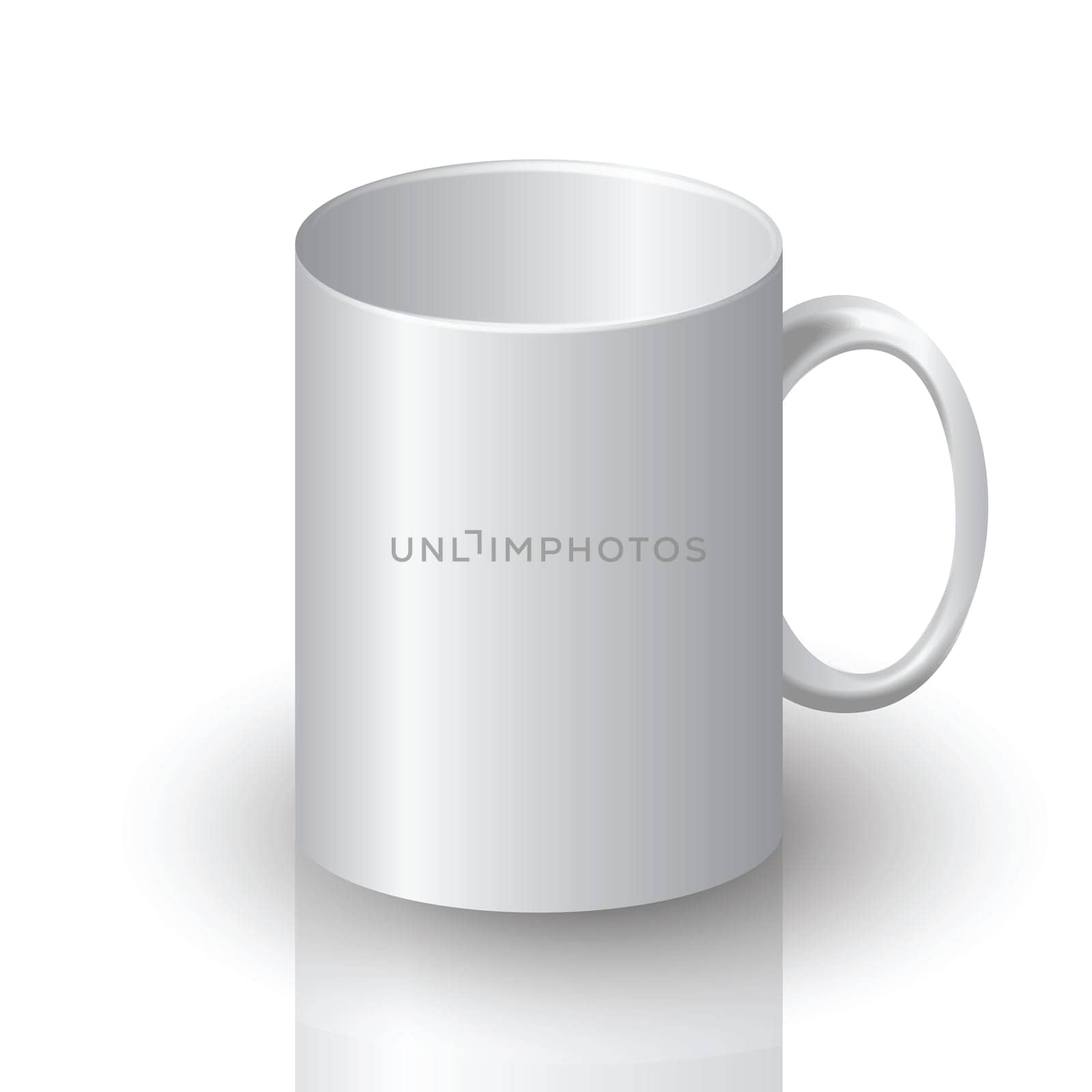 colorful illustration with white mug  for your design