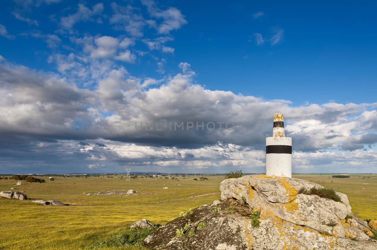 Triangulation point in the plain of Alentejo, Portugal