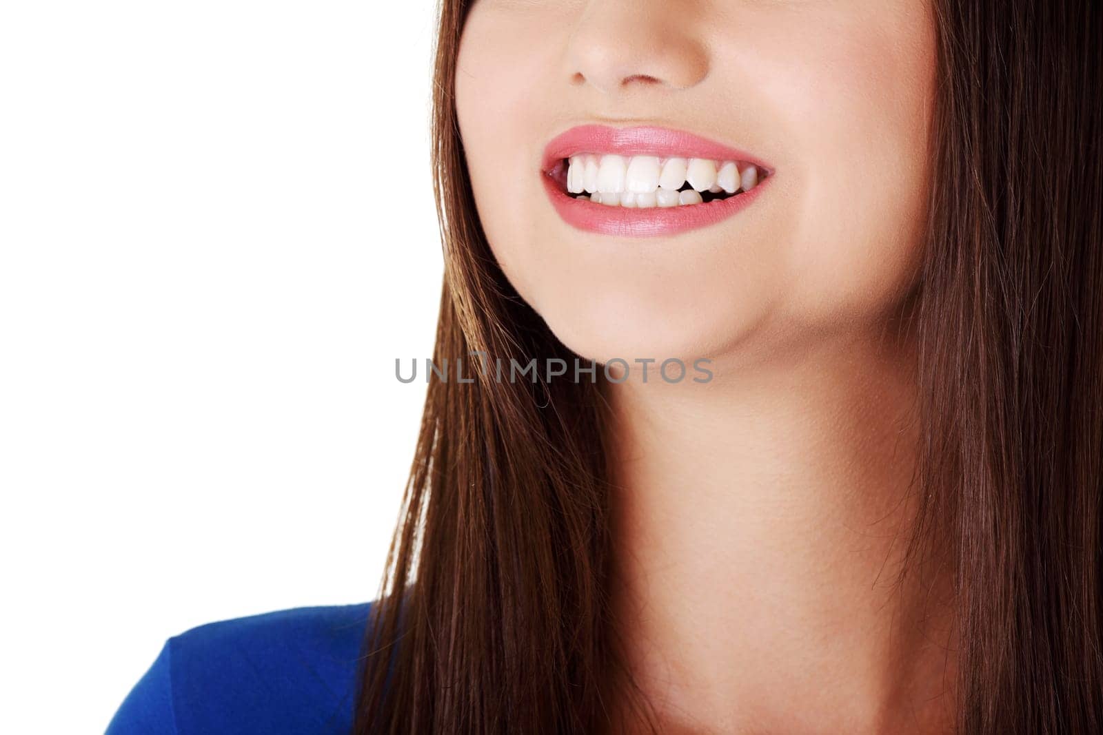 Pretty smile of teen girl.