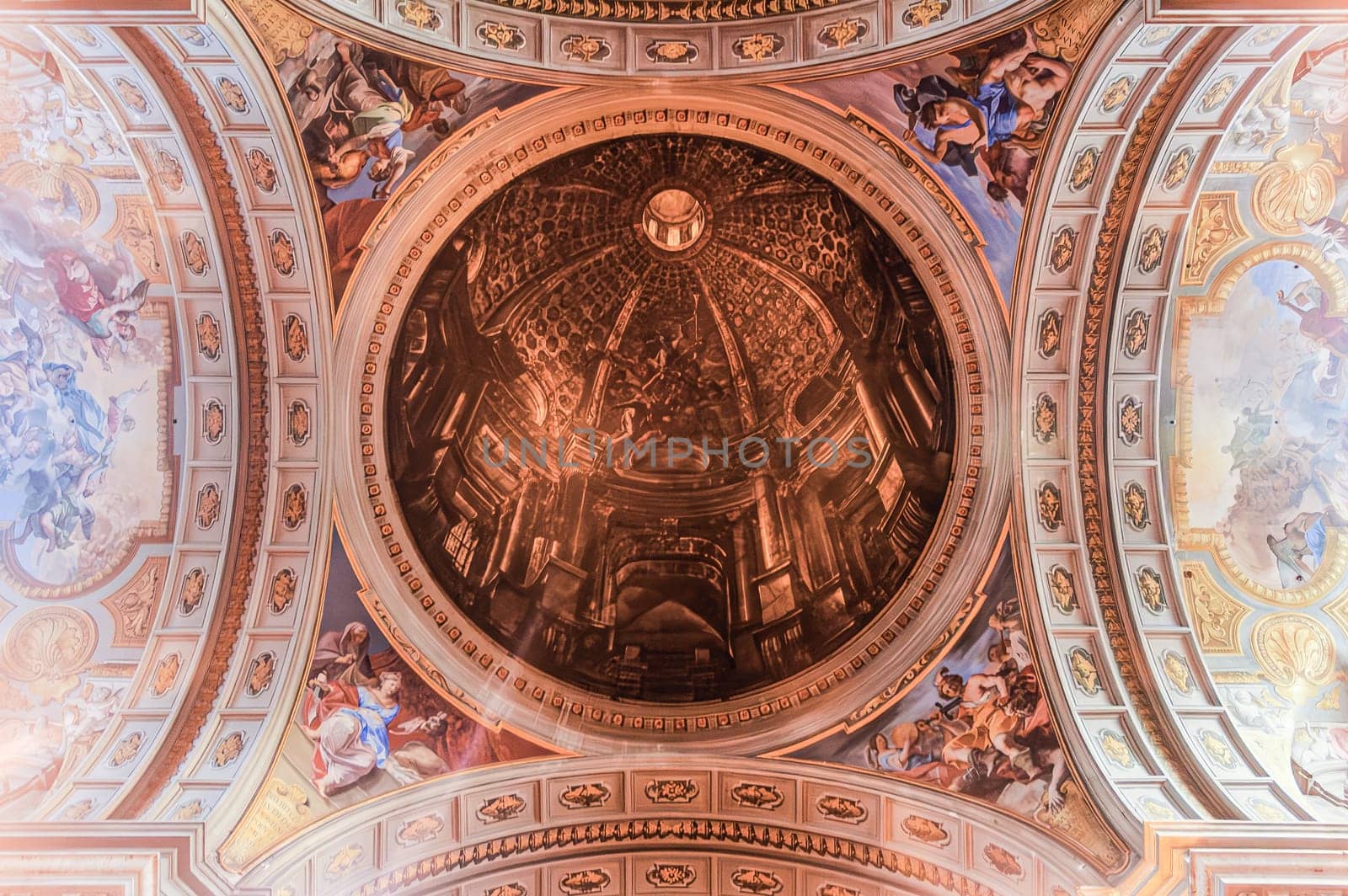 Rome, Italy, August 9, 2008: Fake dome in the church of Saint Ignatius of Loyola, the work of Father Andrea Pozzo