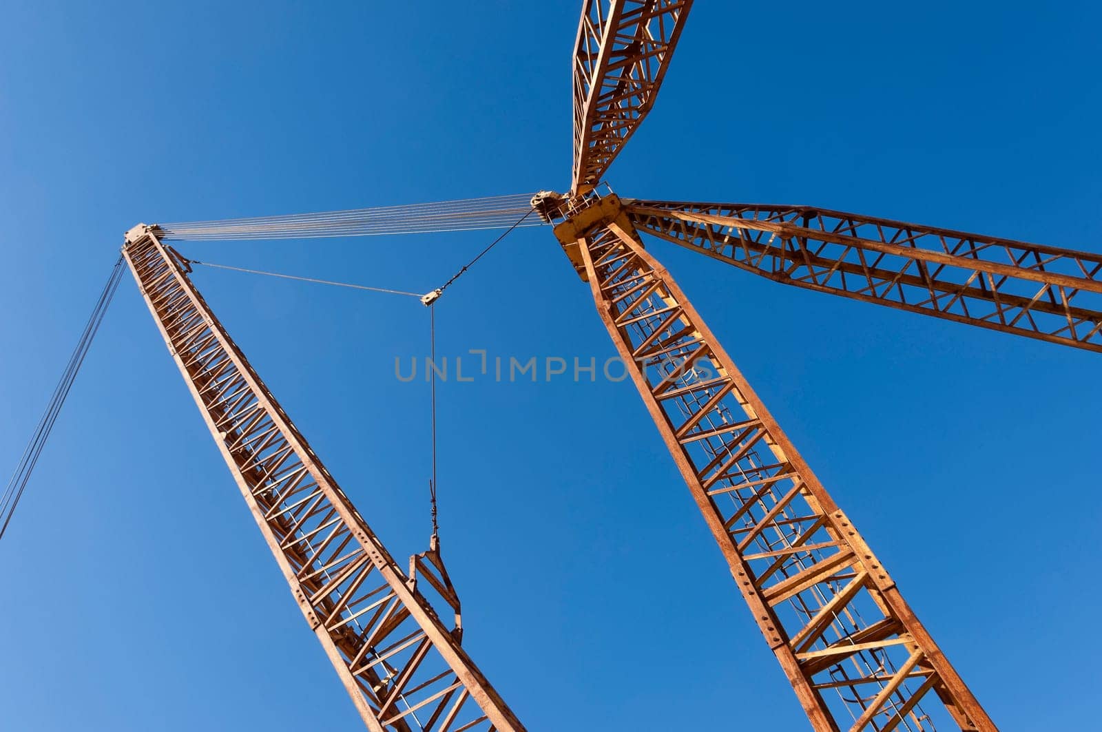 Detail of a crane in a marble quarry in Alentejo, Portugal