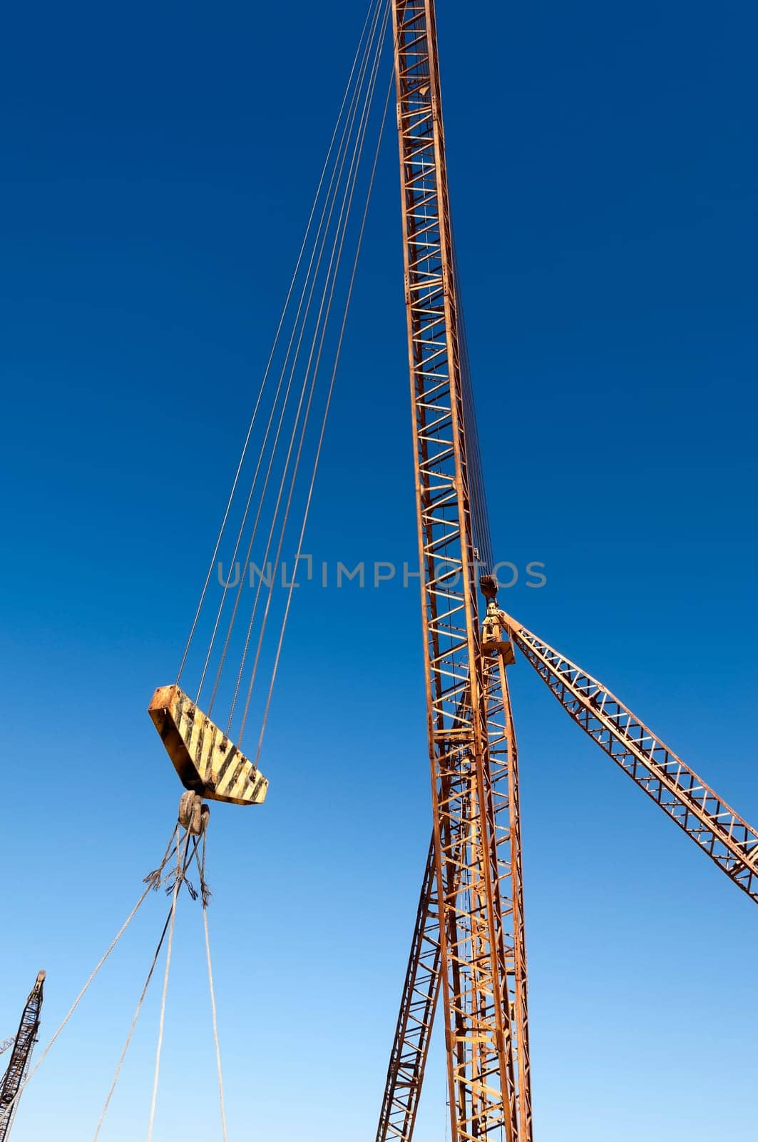 Detail of a crane in a marble quarry in Alentejo, Portugal