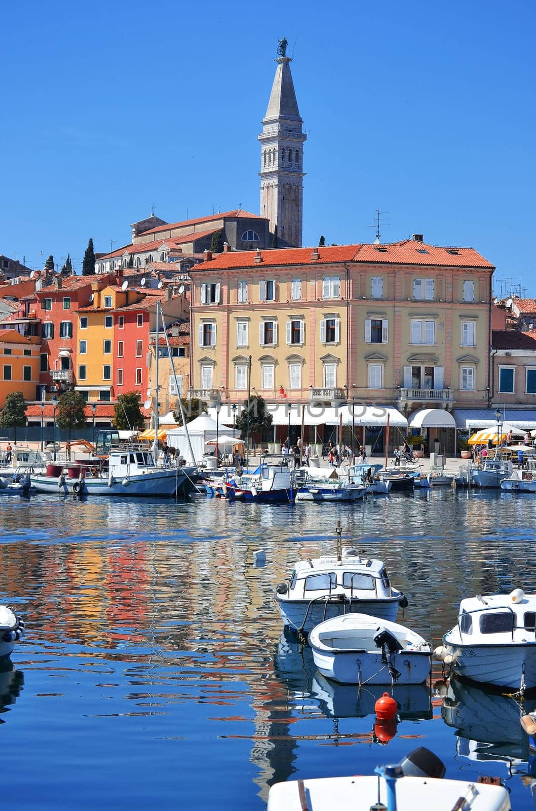 Old town architecture of Rovinj, Croatia. Istria touristic attraction