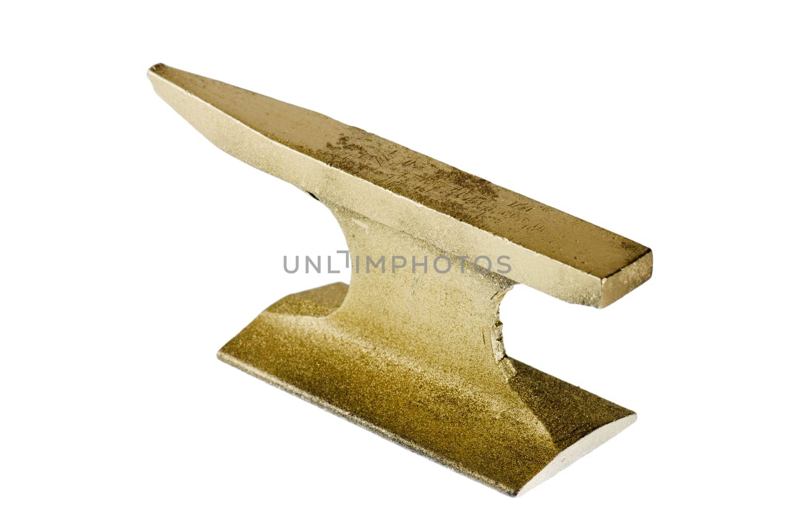 Gold anvil, isolated on white