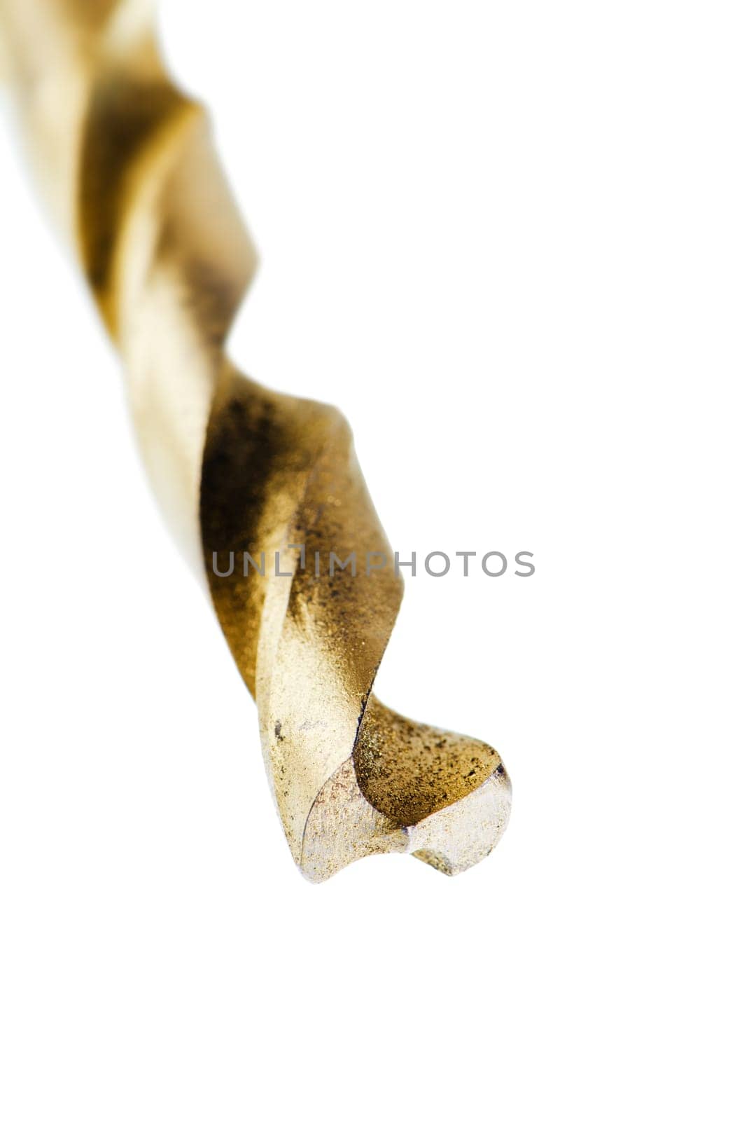 Gold drill, isolated on white