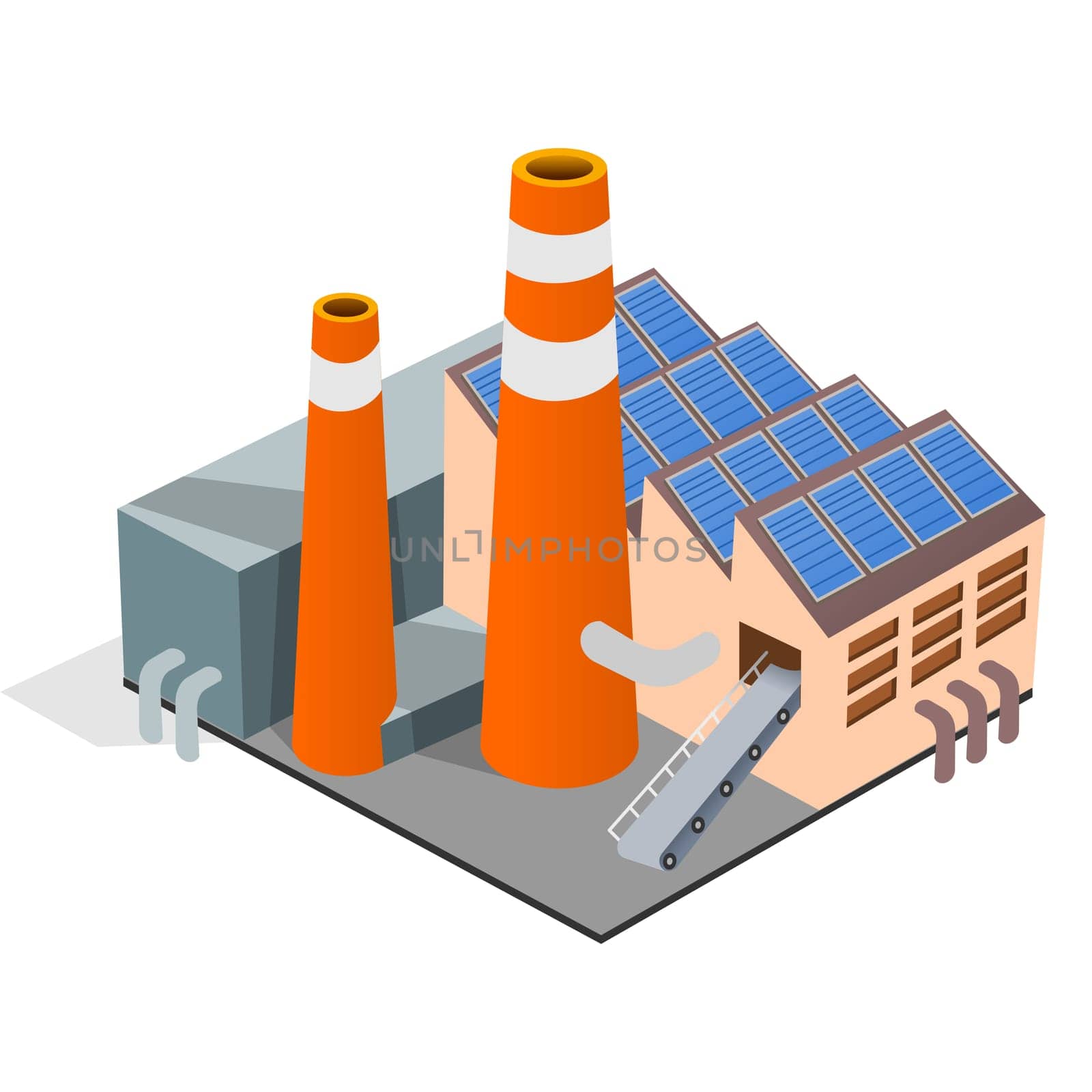 Industrial building isolated as icon on white background