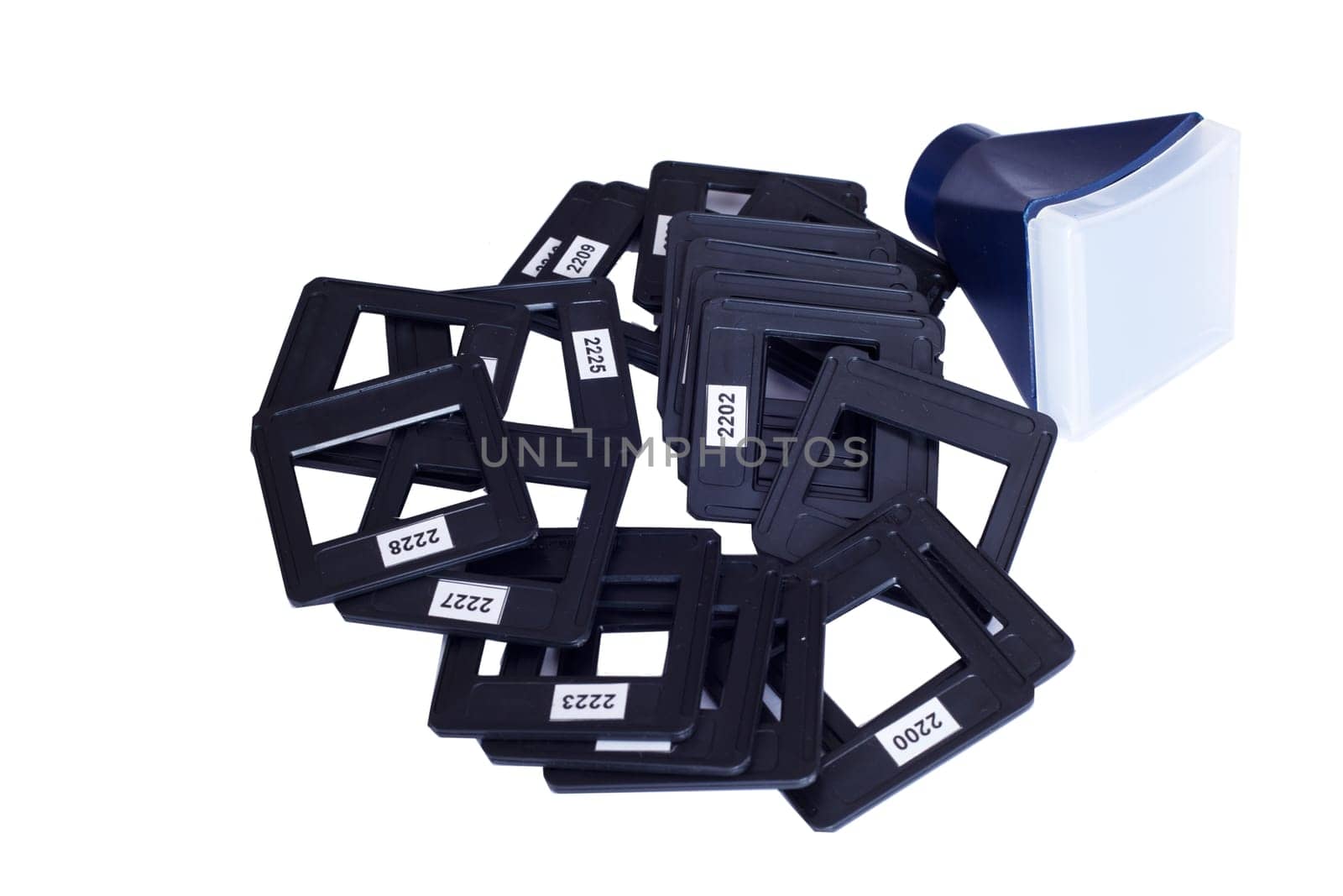 35mm slide frames on white background