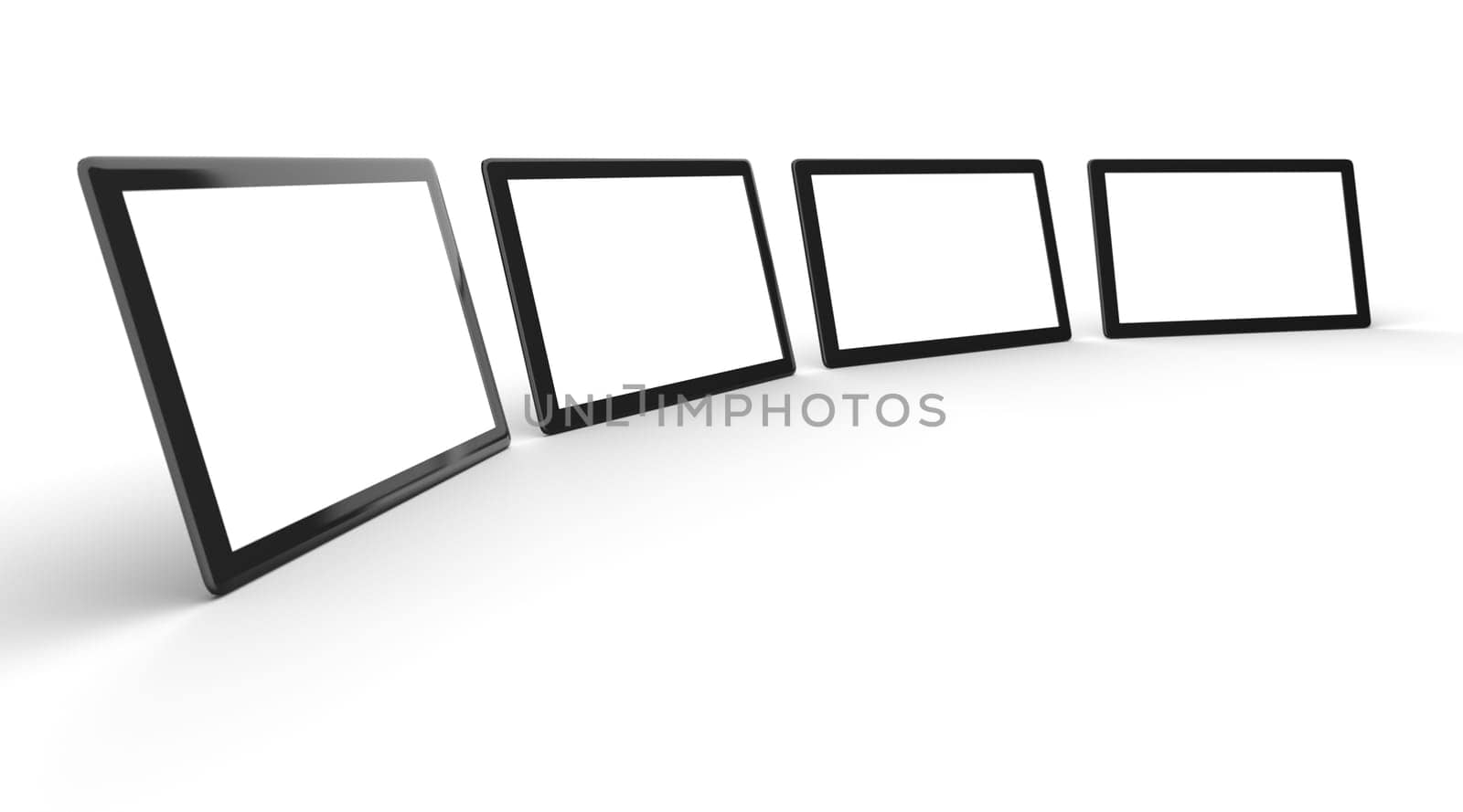 3D Tablet PCs Black with Isolated Display 3