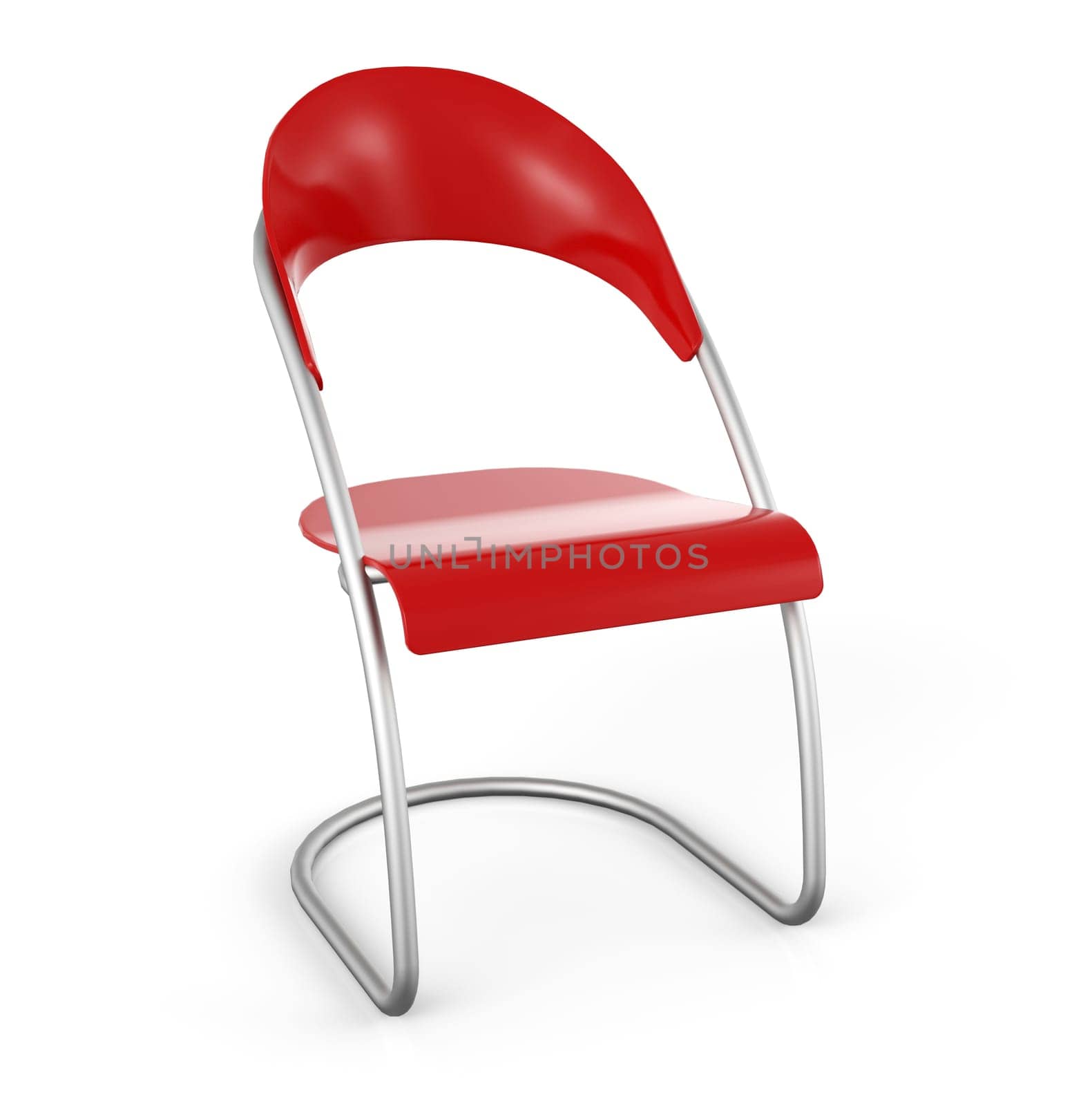 3D Chair in Front of White Background - Red