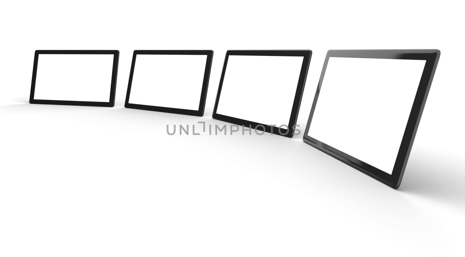 3D Tablet PCs Black with Isolated Display 2