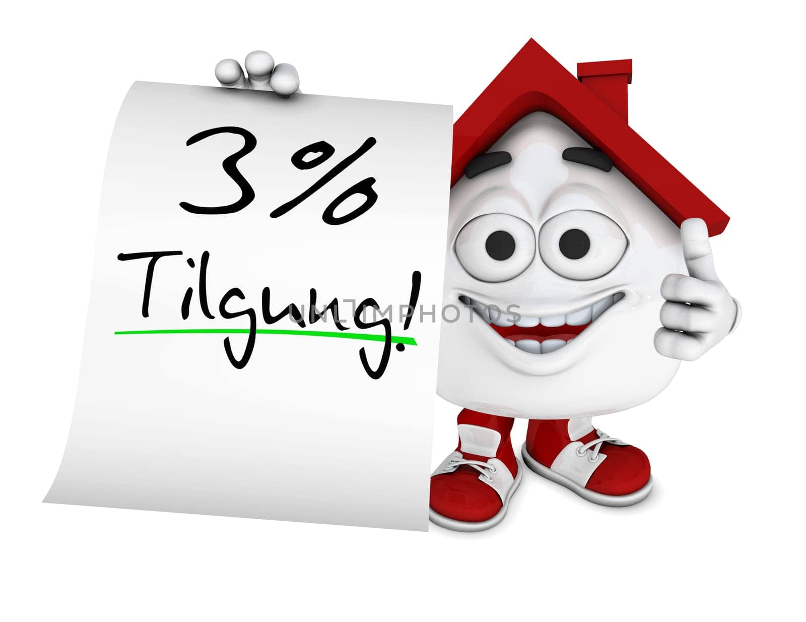 Small 3D House Red - 3 percent repayment