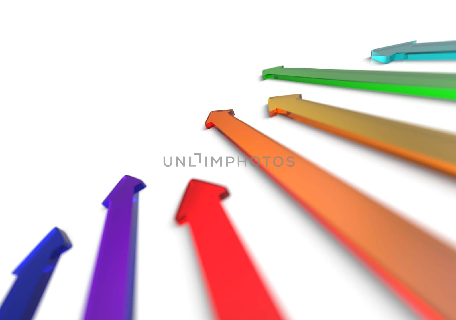 Colorful 3D Arrows Isolated 9