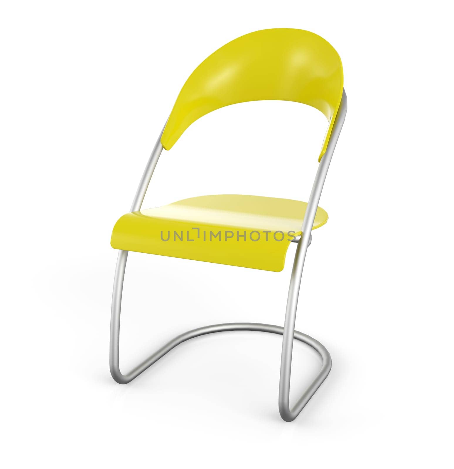 Visitor Chair Yellow in 3D