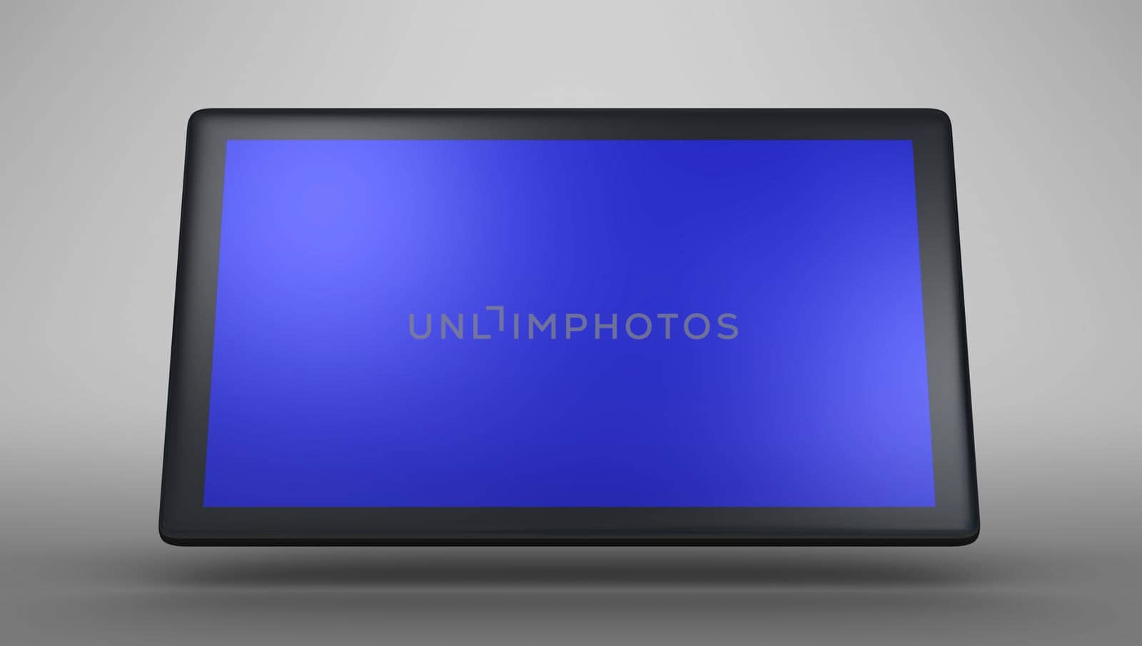 3D tablet in black with blue display