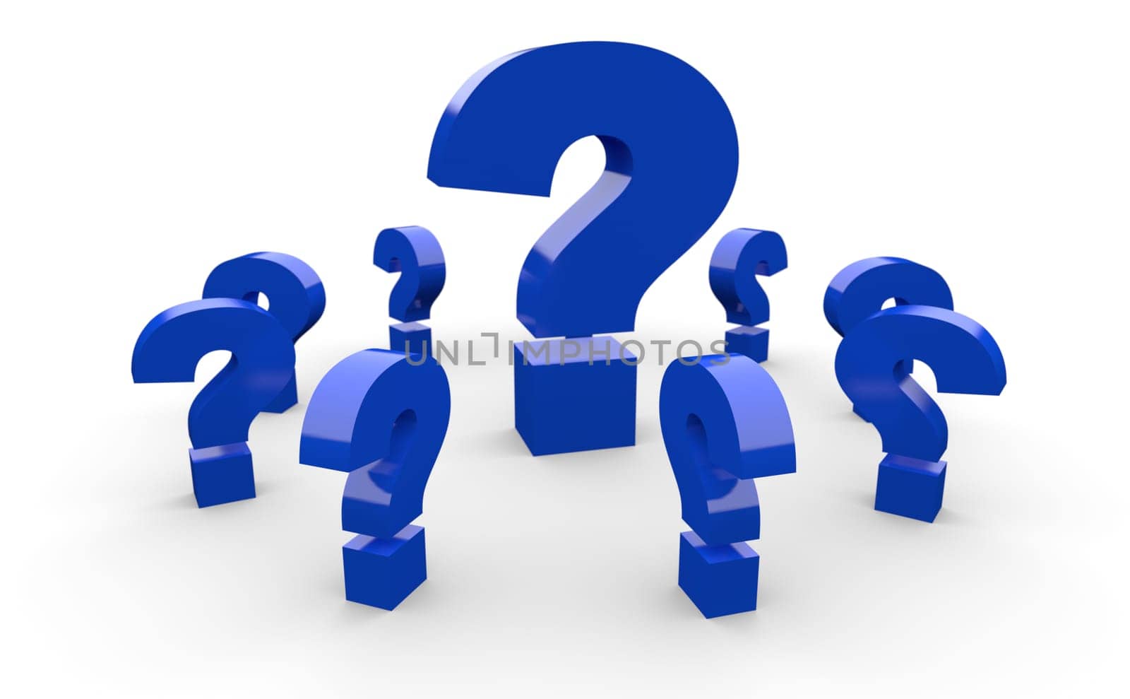 Questions upon Questions Concept - Blue