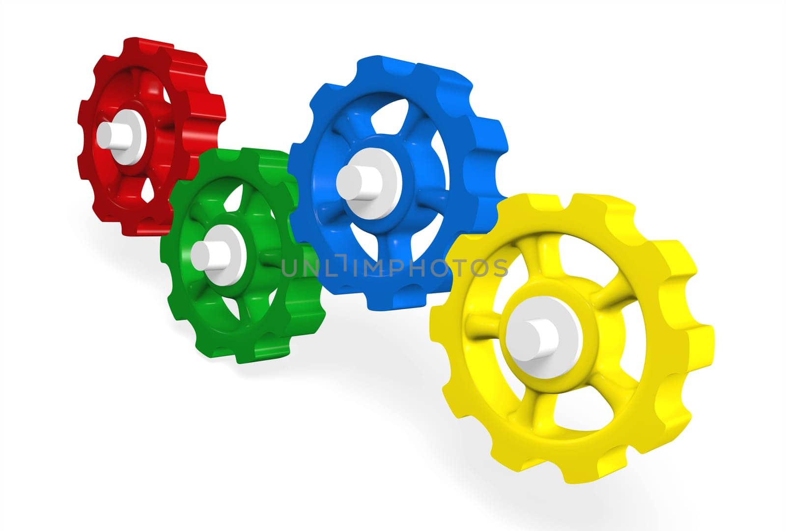 Colorful Gears - Green Red Blue Yellow 3