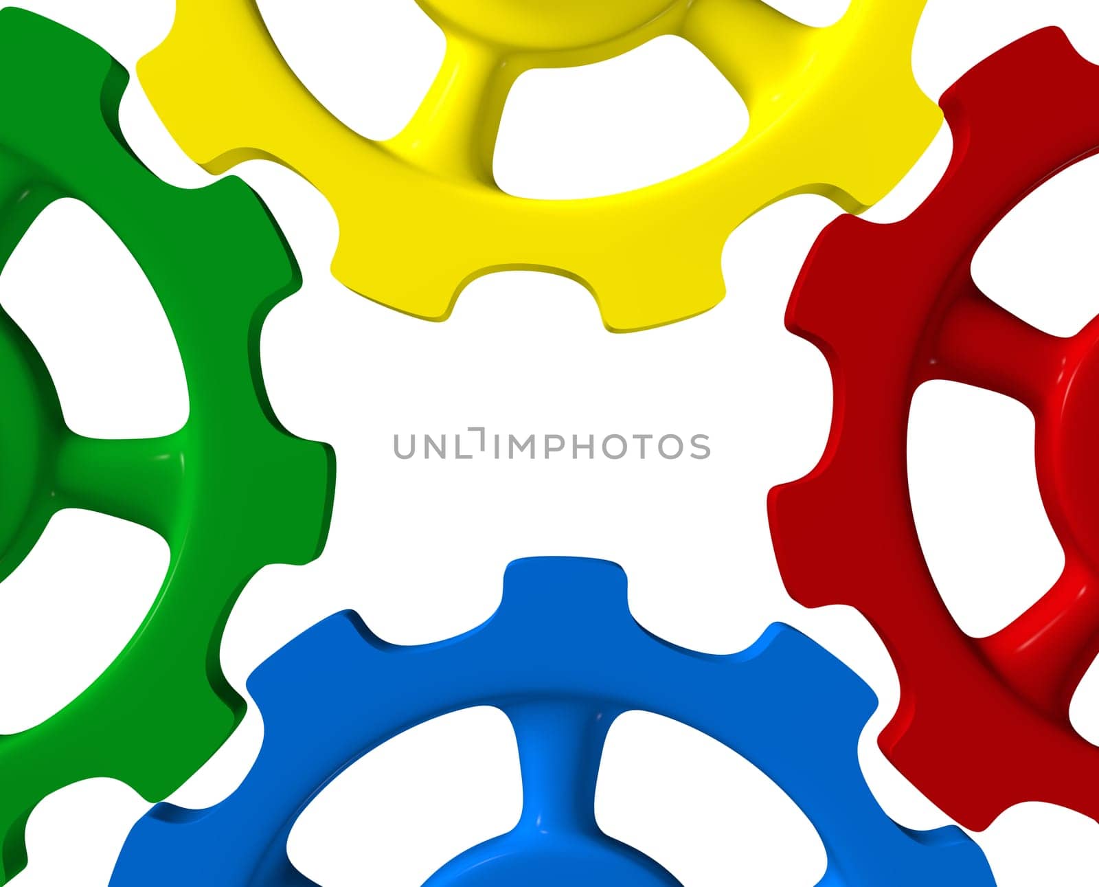 Colorful Gears - Green Red Blue Yellow 2