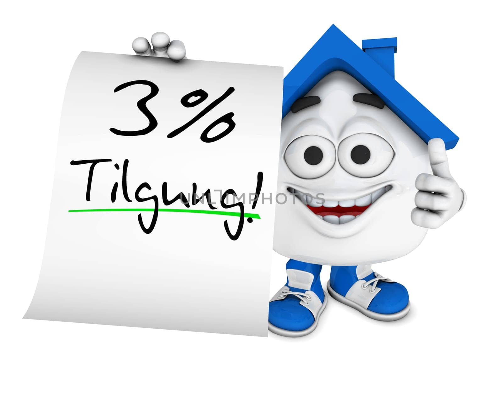 Small 3D House Blue - 3 percent repayment