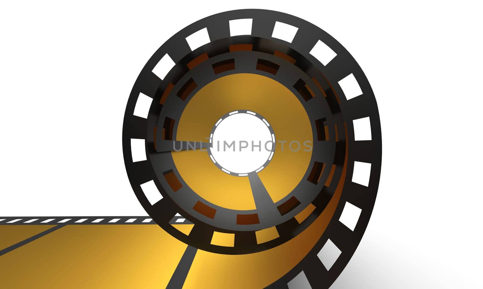 3D Cinema Concept - Golden Film Roll 1
