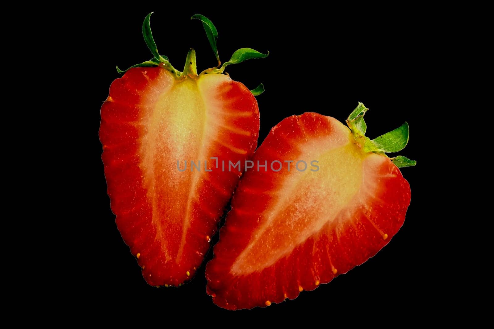 Strawberry with a black background