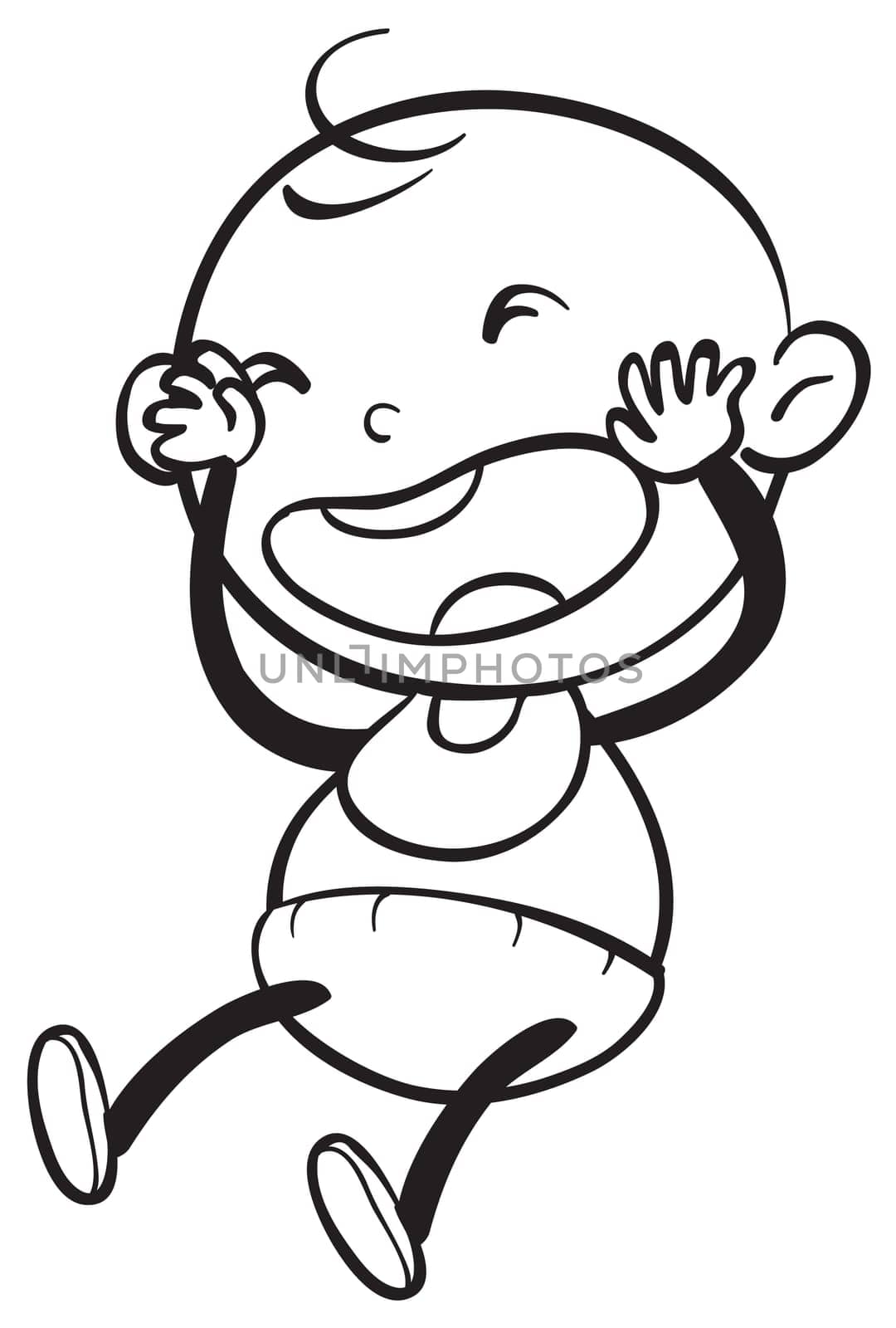 illustration of a baby sketch on a white background