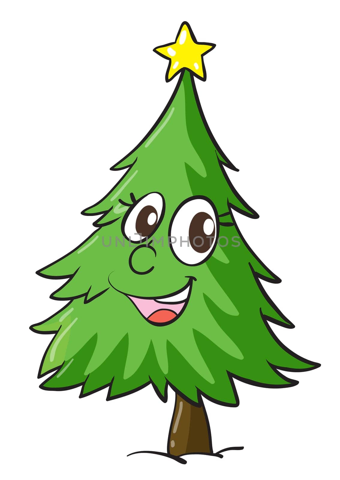 illustration of a christmas tree on white background