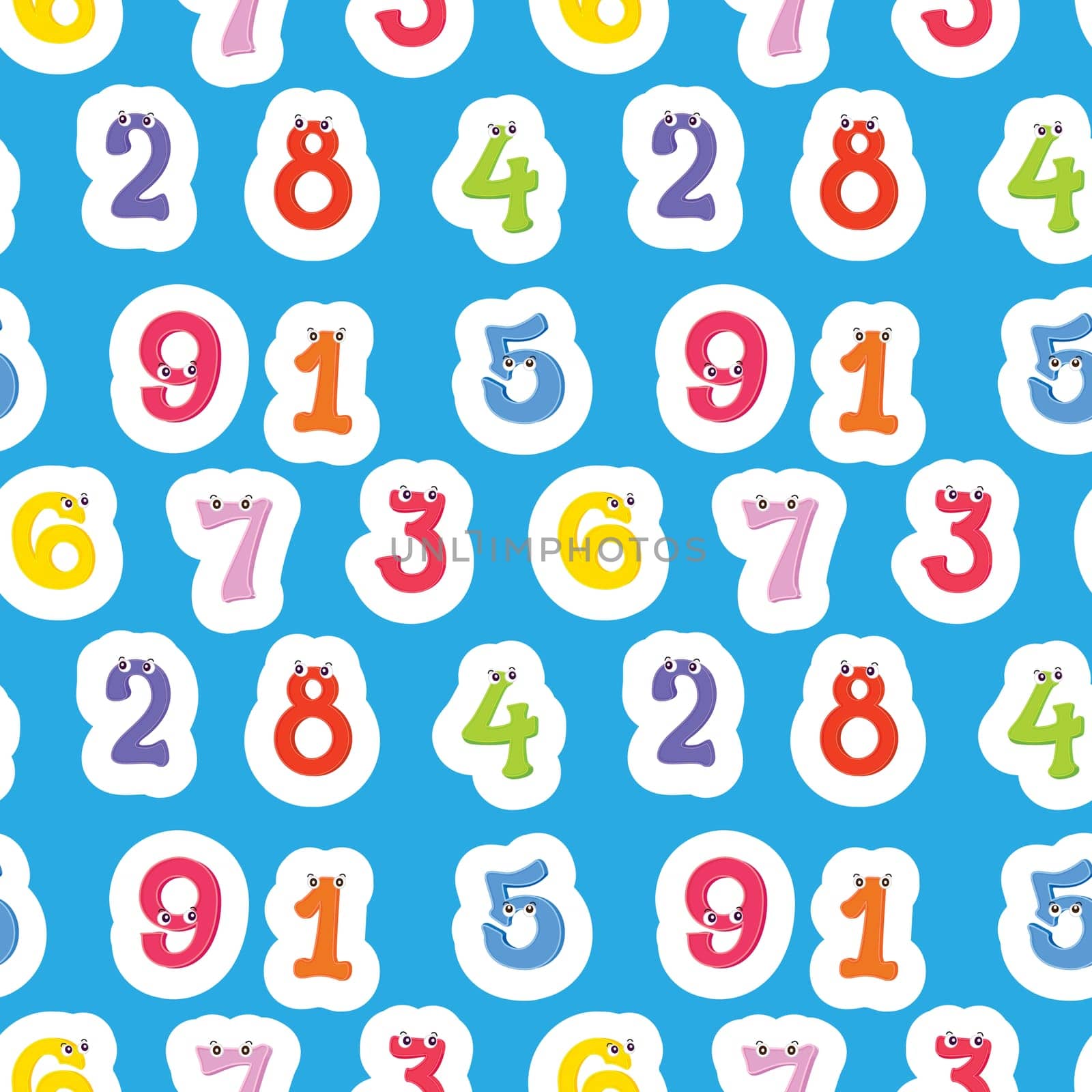 illustration of numbers on a blue background