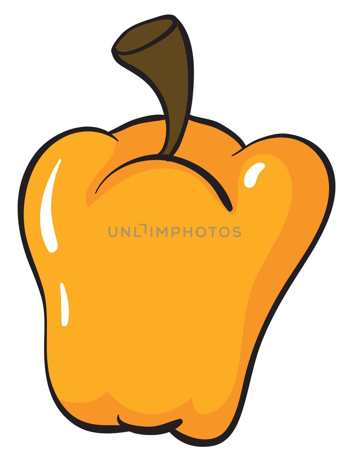 illustration of yellow capsicum on a white background