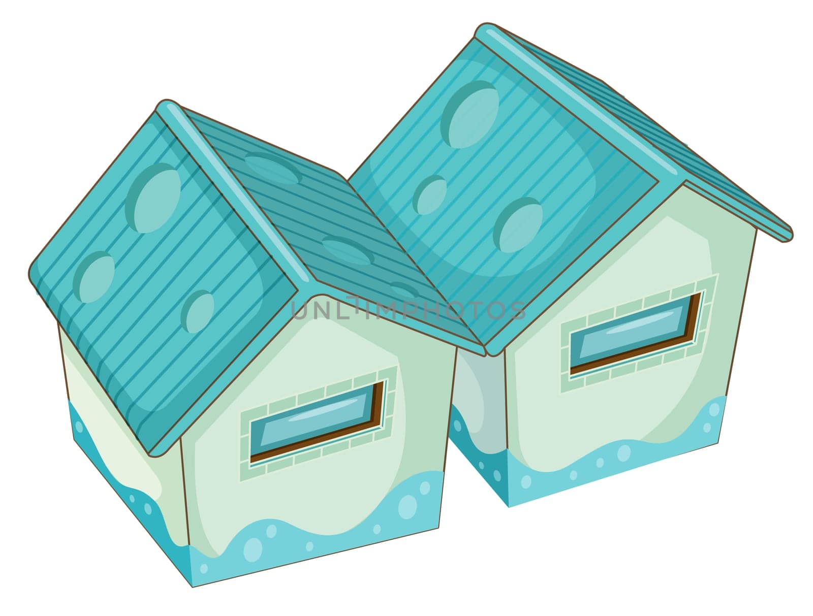 Illustration of 2 buildings isolted