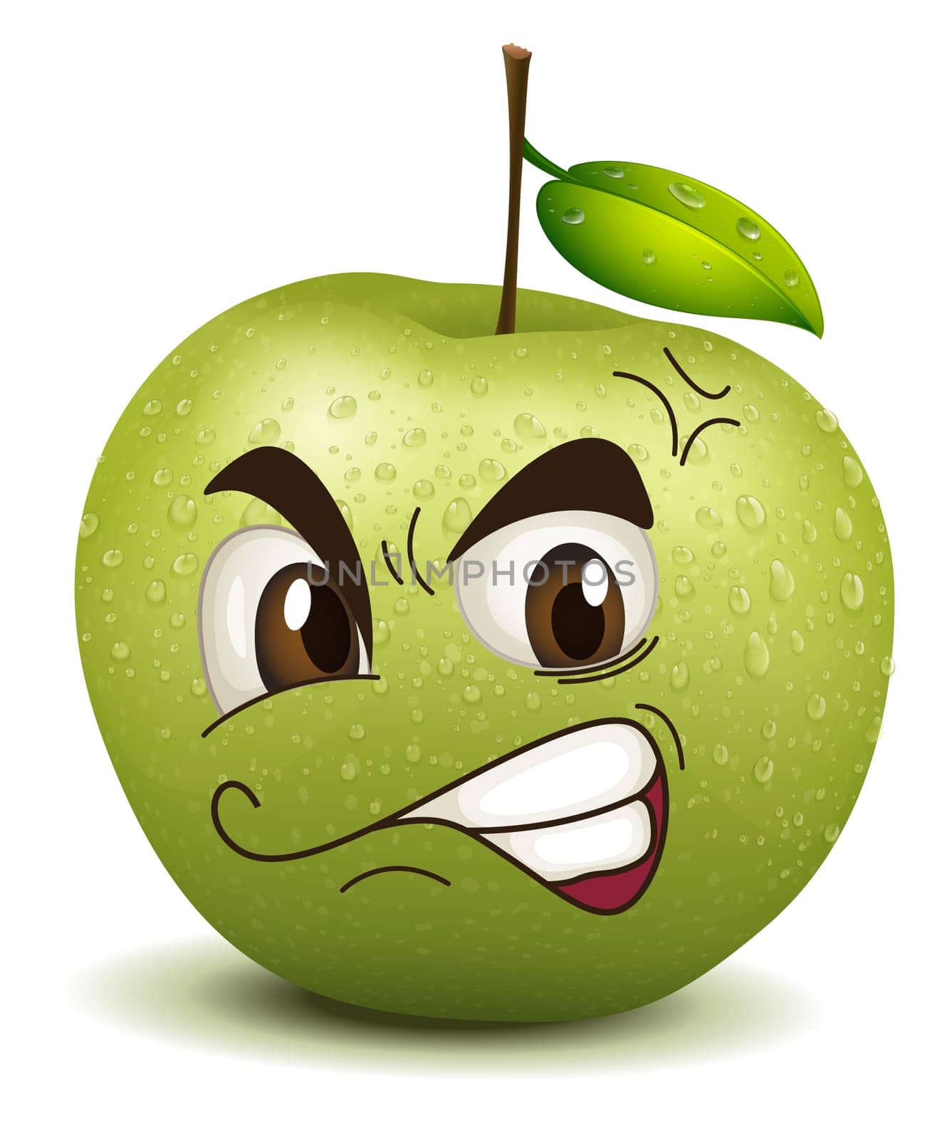 illustration envy apple smiley on a white