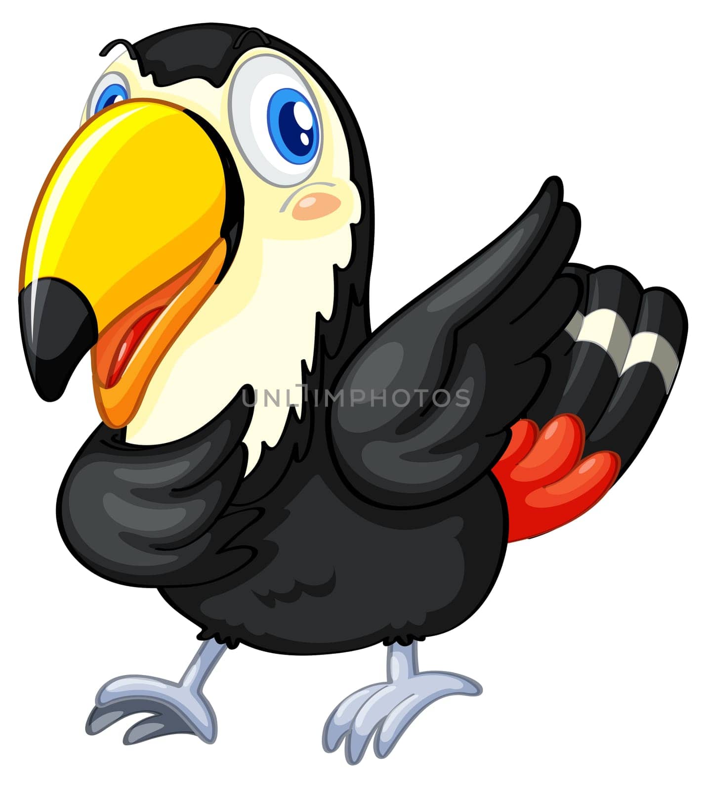Illustration of a toucan on white background