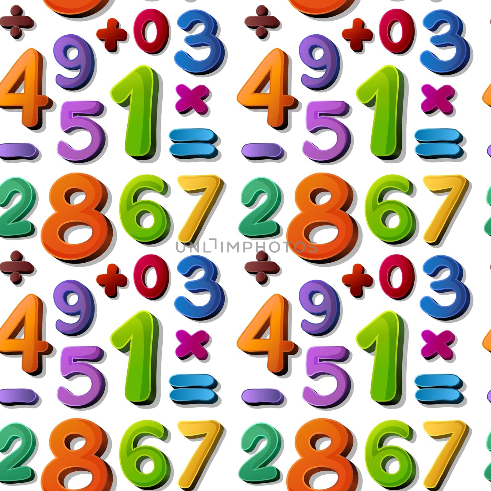 illustration of numbers on a blue background
