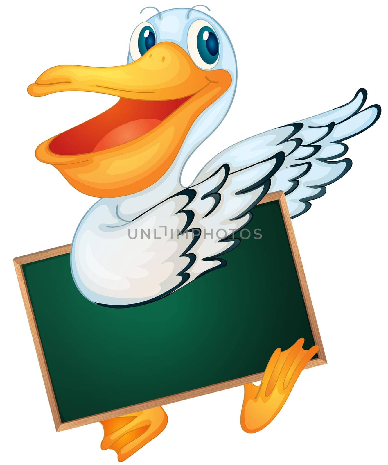 Illustration of a cartoon character holding a blank board