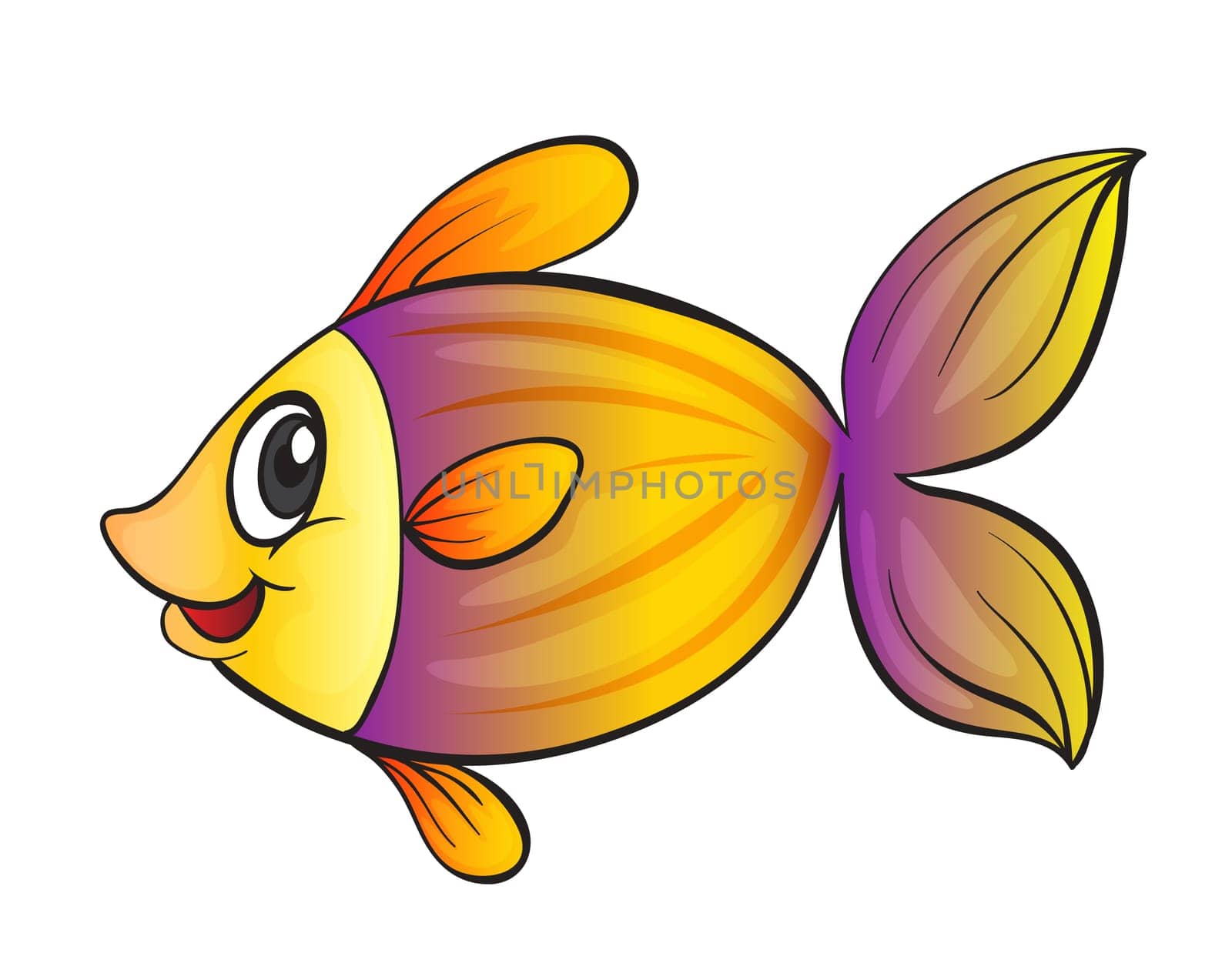 illustration of yellow fish on a white background