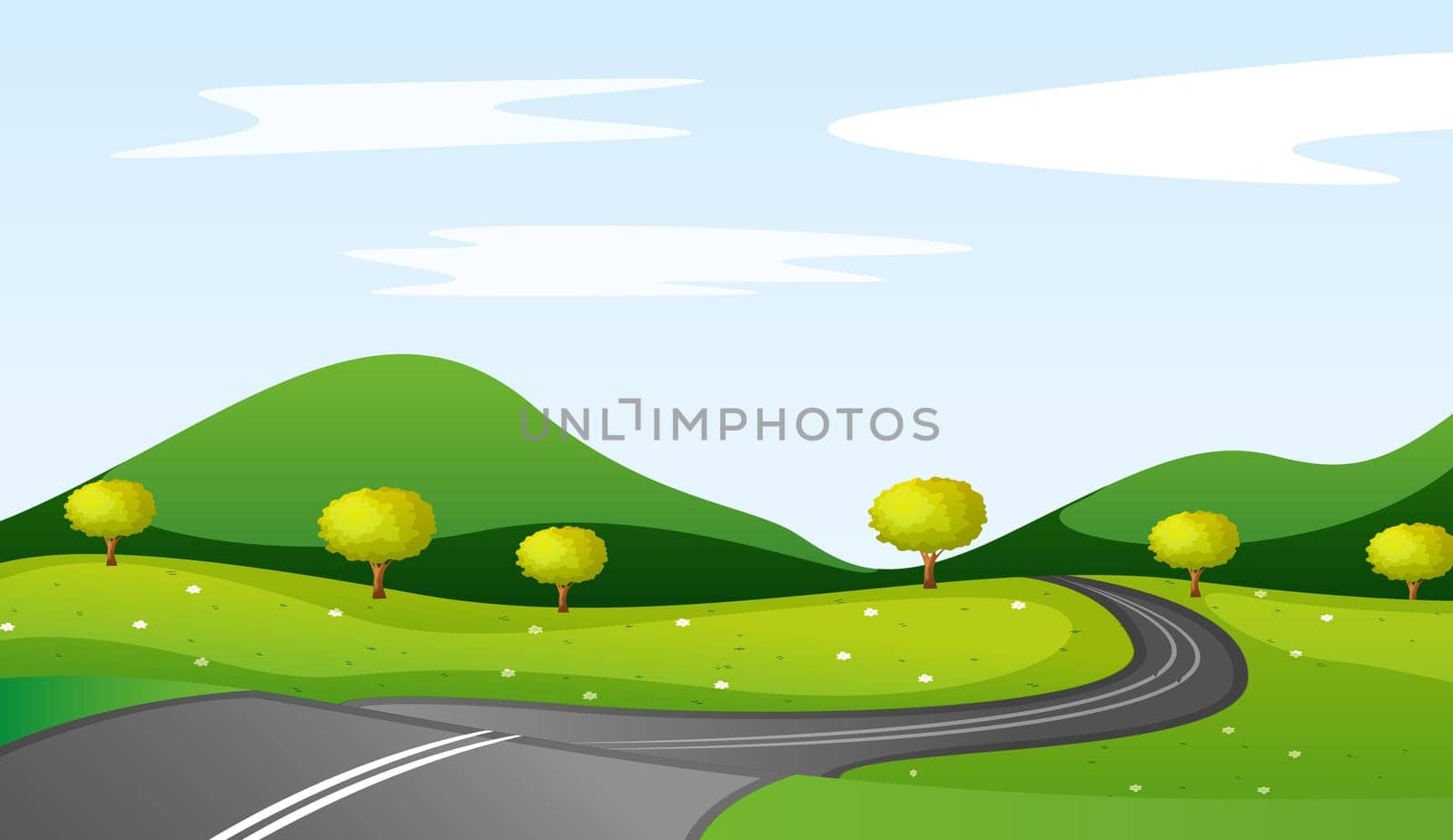illustration of a landcape in a beautiful nature