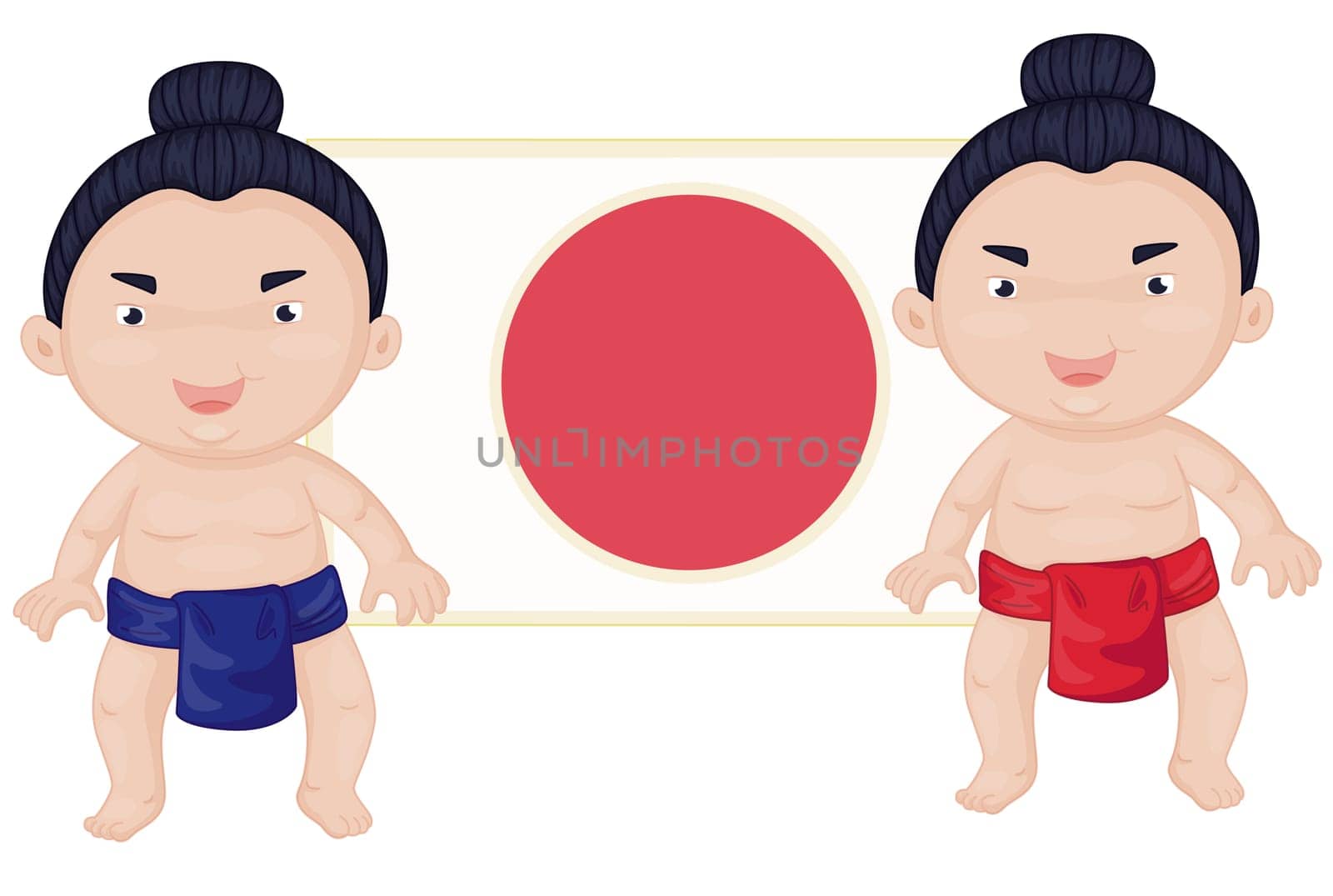 illustration of two sumo wrestlers