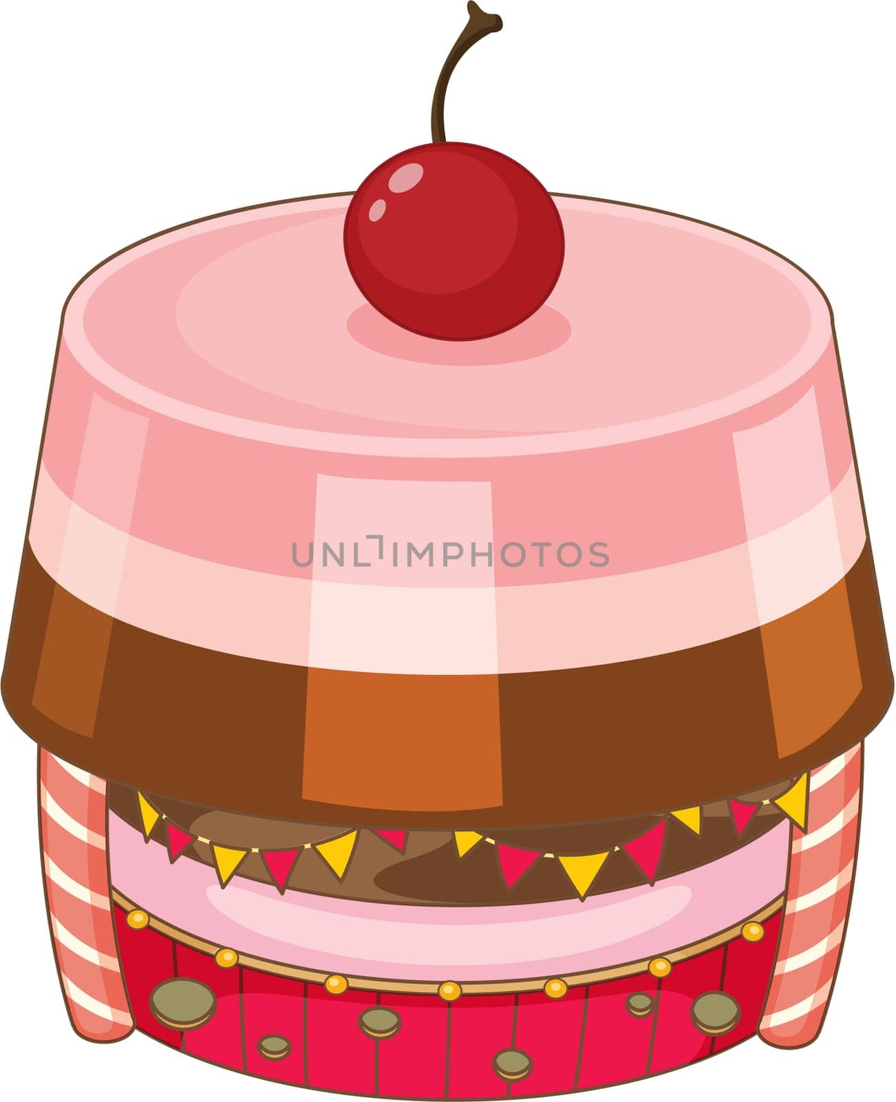 Illustration of A Jelly Cake on white background