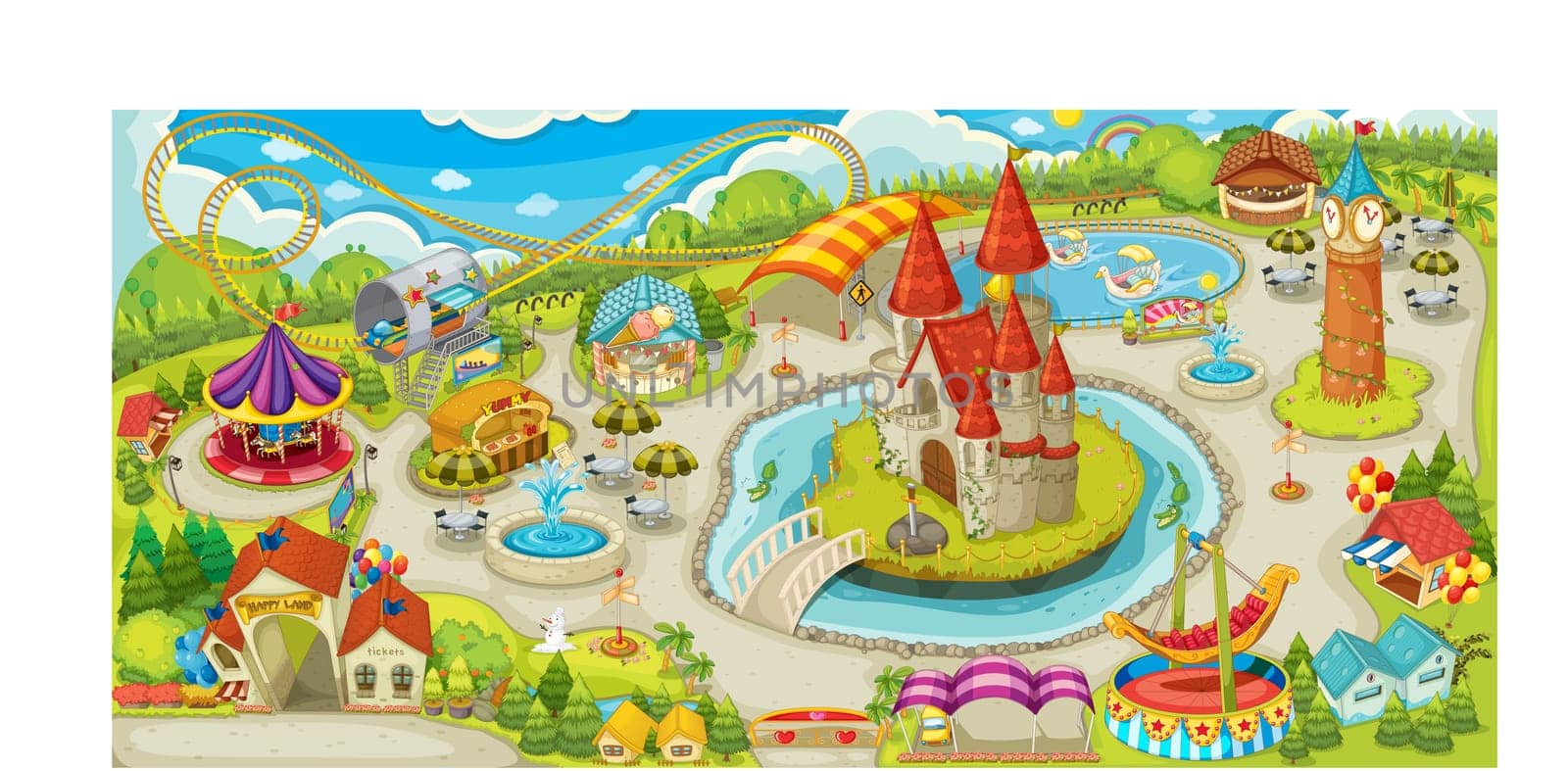 Illustration of a beautiful park