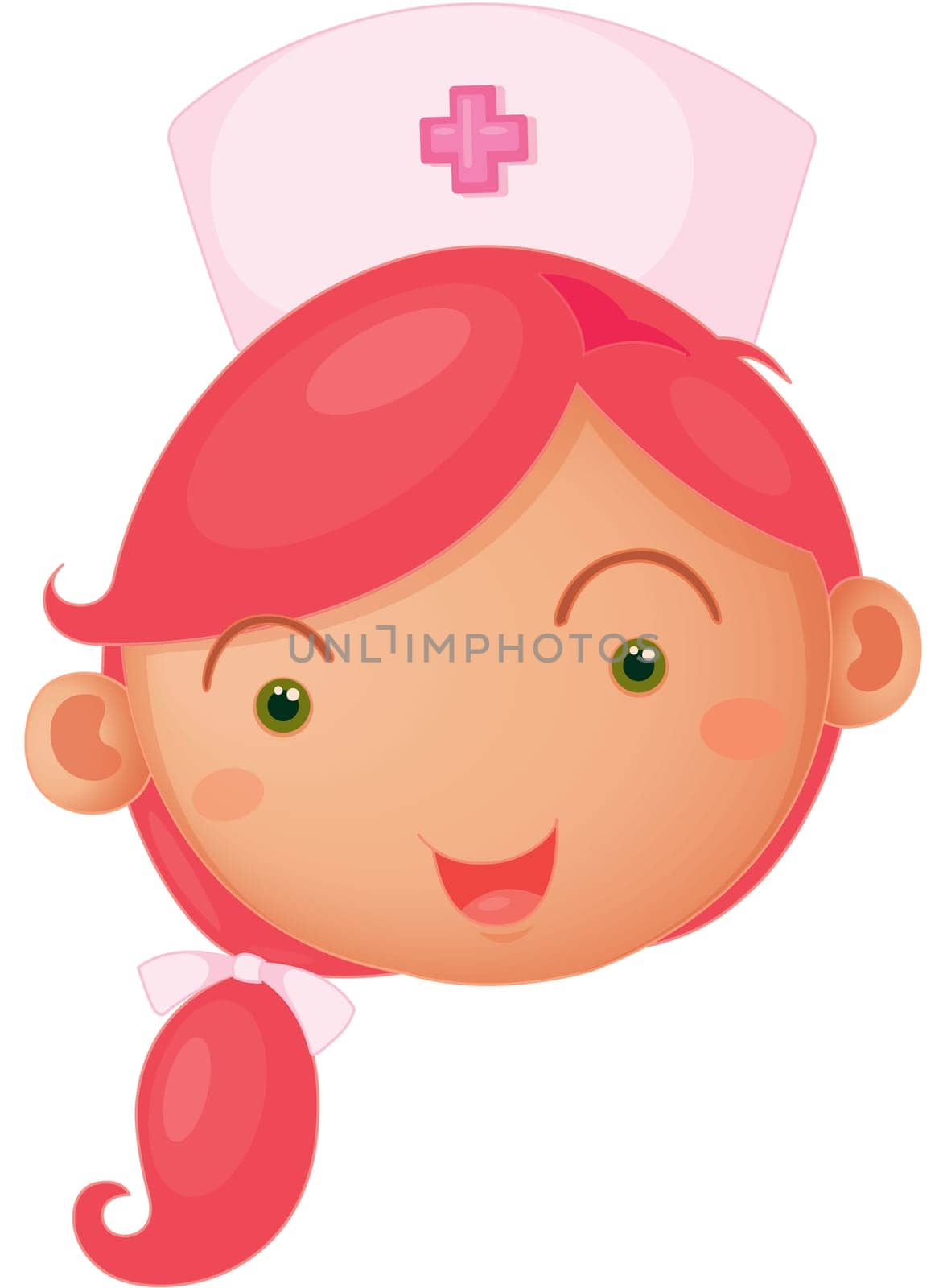 Illustration of a nurse on white background