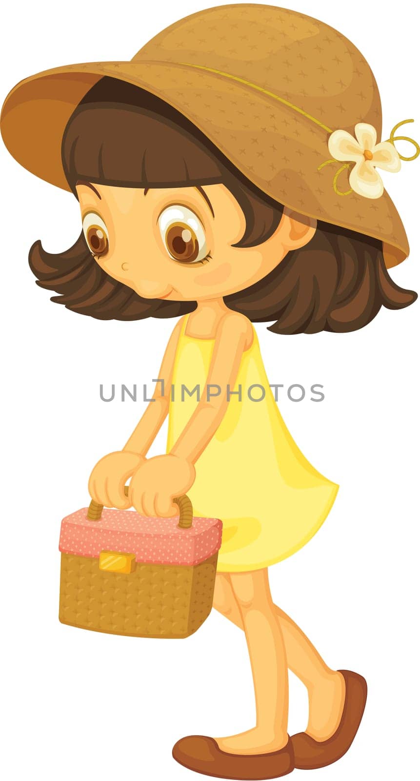 Illustration of a girl on white background