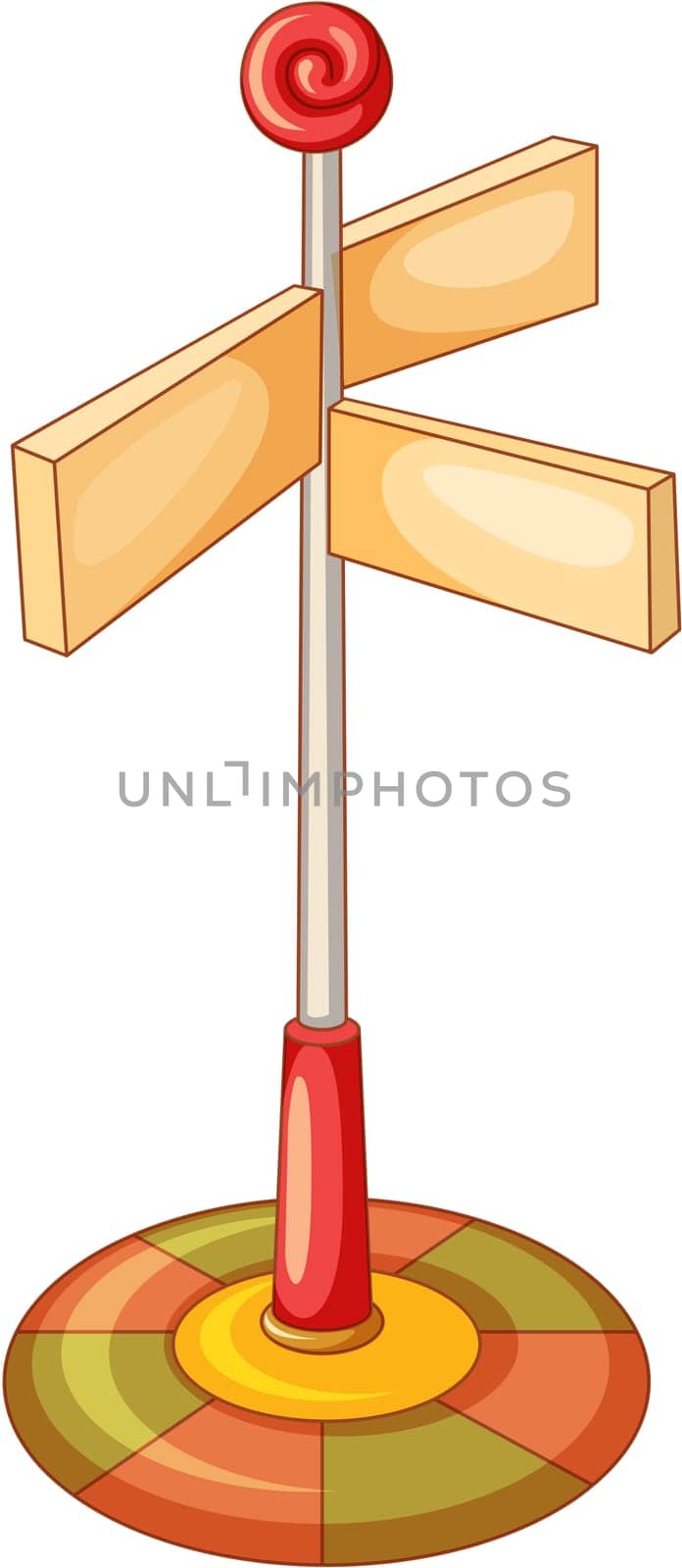 Illustration of a direction board on white background