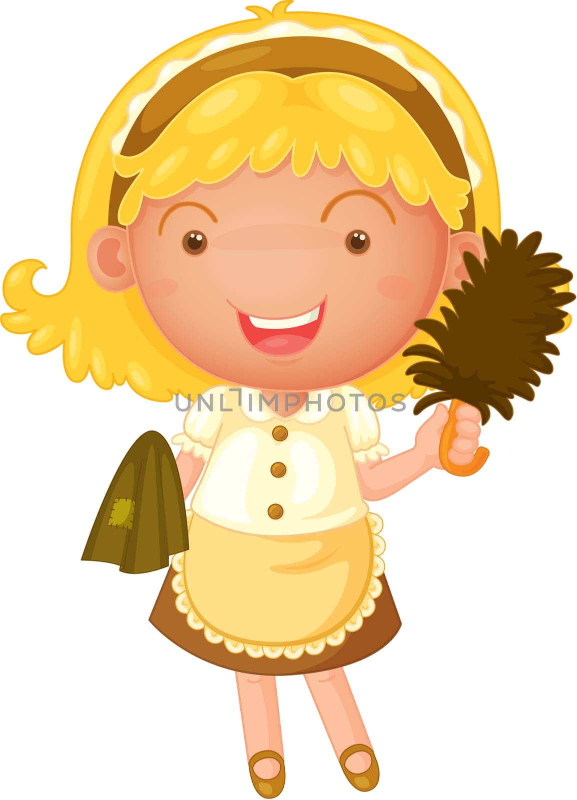 Illustration of a girl on white background