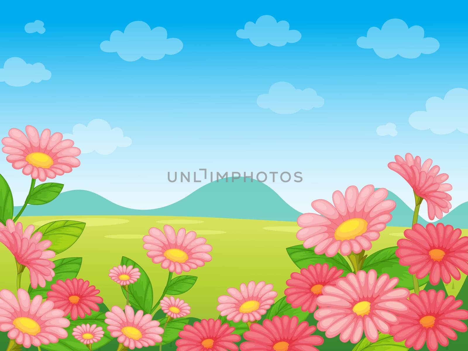 Illustration of an empty flower background