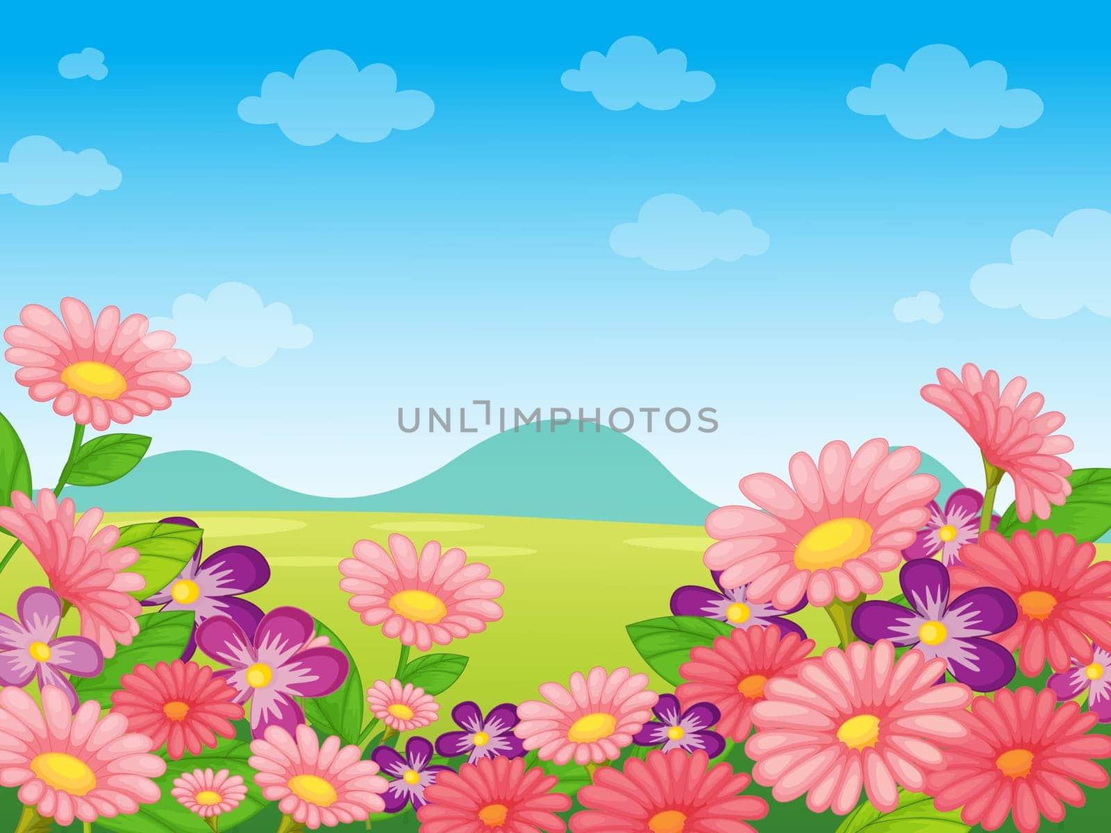 illustration of nature scene with flora and fauna
