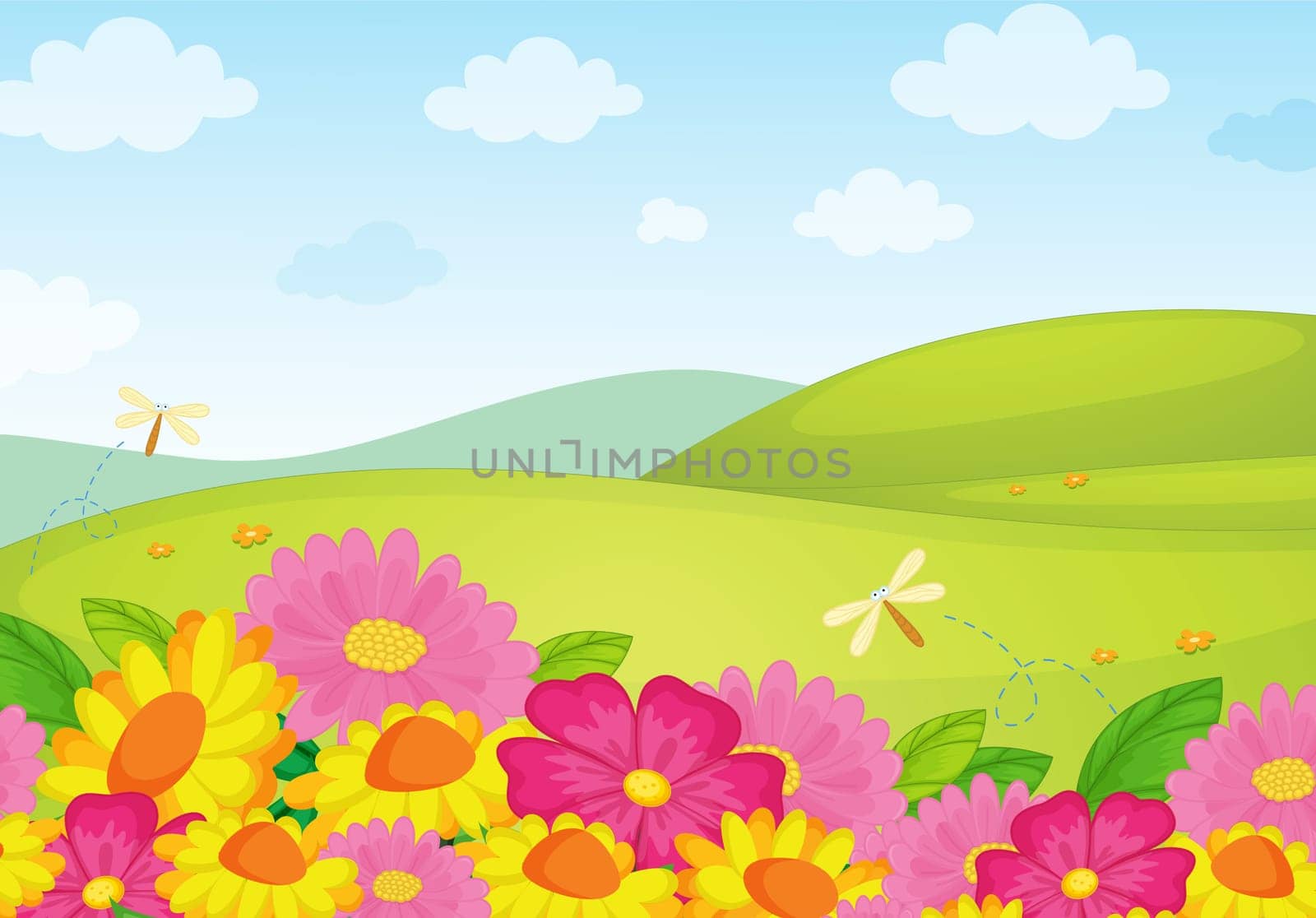 Illustration of an empty flower background
