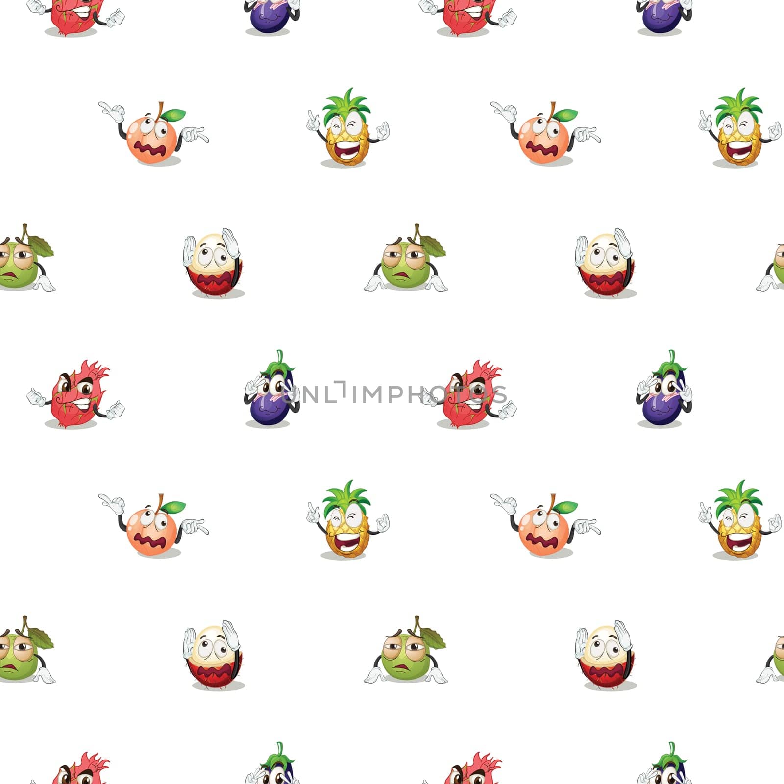 illustration of a various fruits on a white background