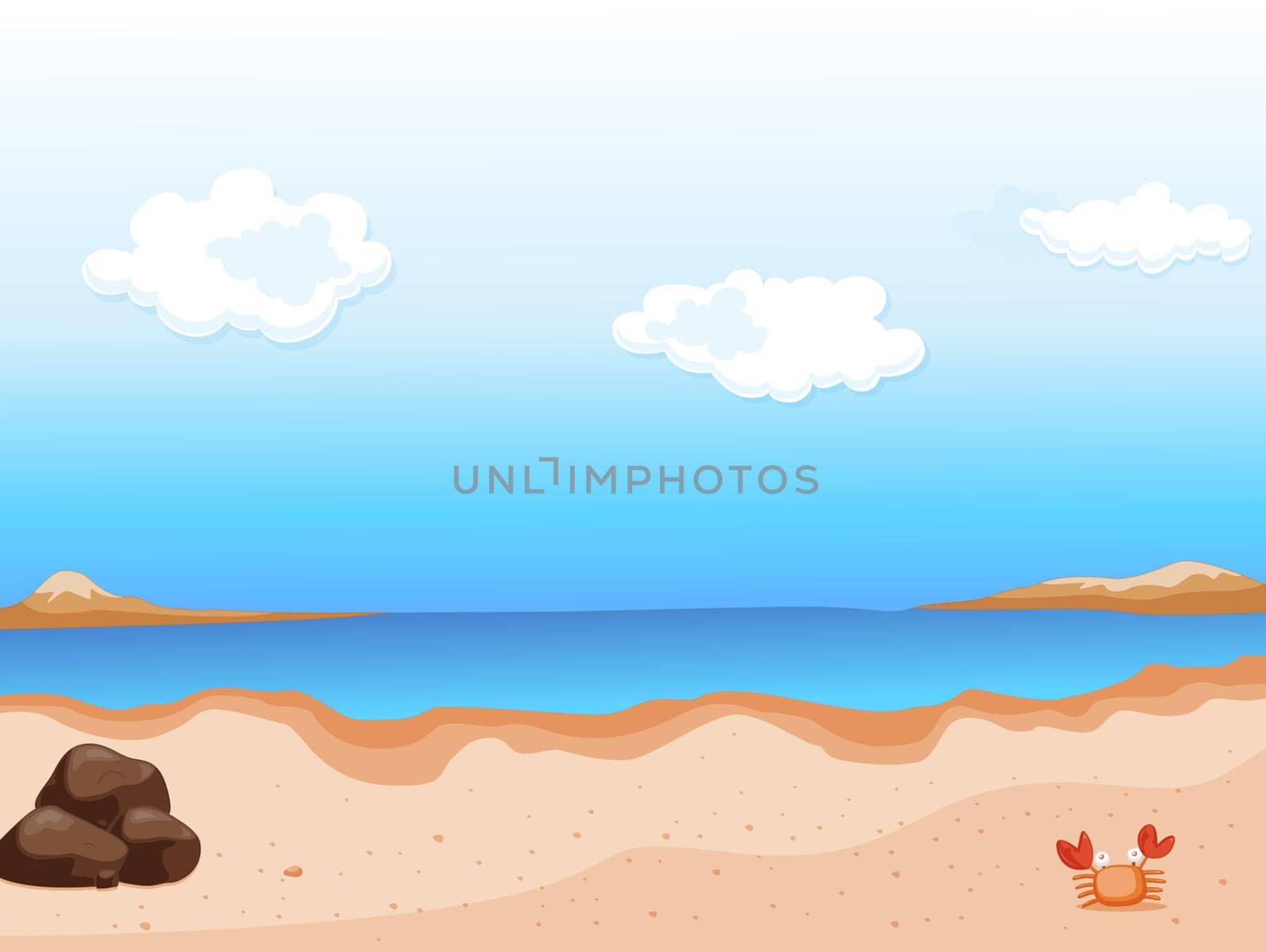Illustration of calm waters at the beach