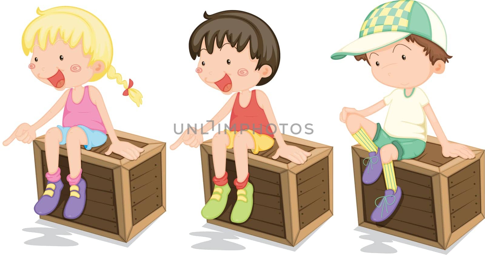 illustration of a kids on a white background