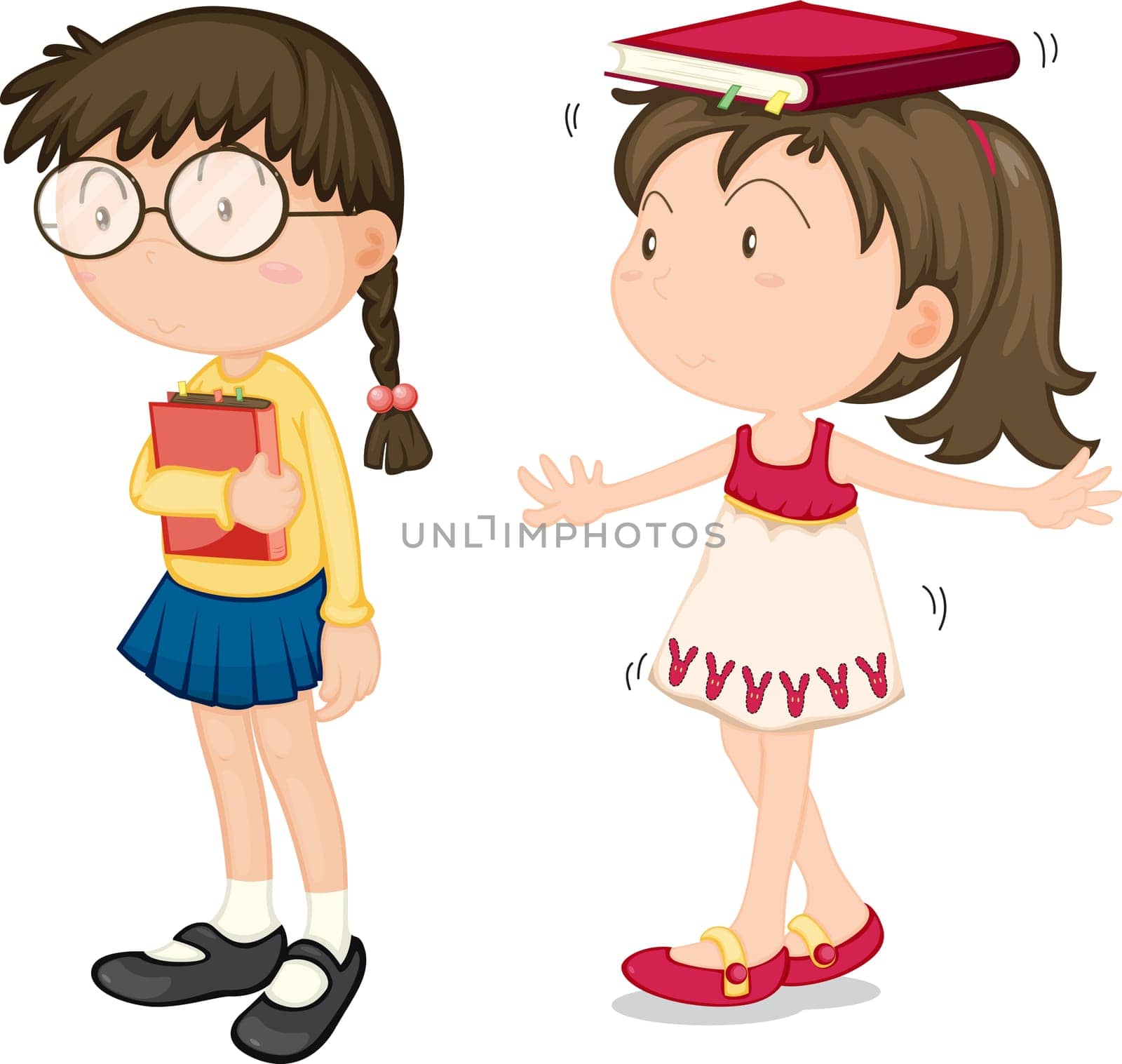 illustration of a girls on a white background