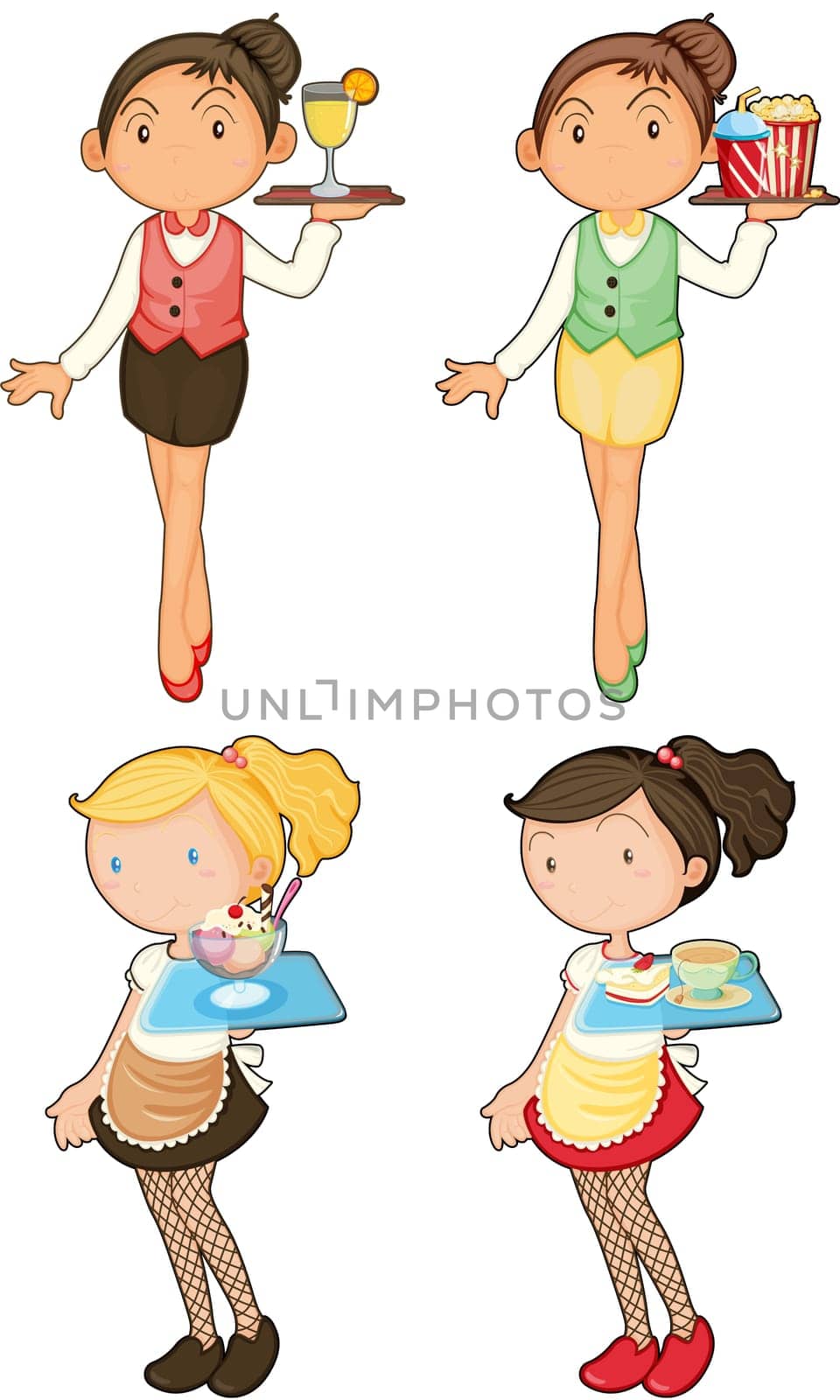 illustration of a girls on a white background